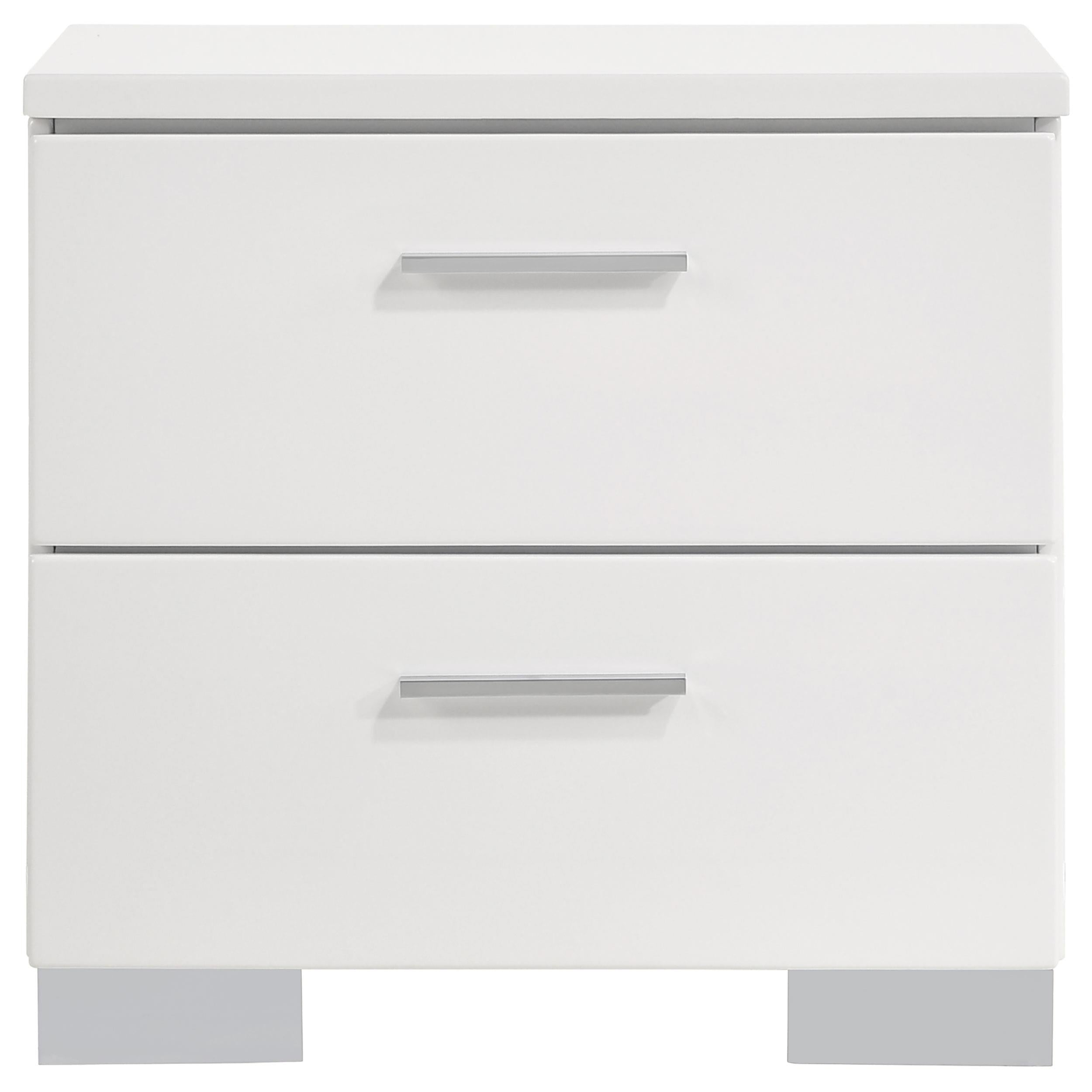  Coaster Furniture Felicity 203502 2-Drawer Nightstand - White High Gloss IMAGE 2