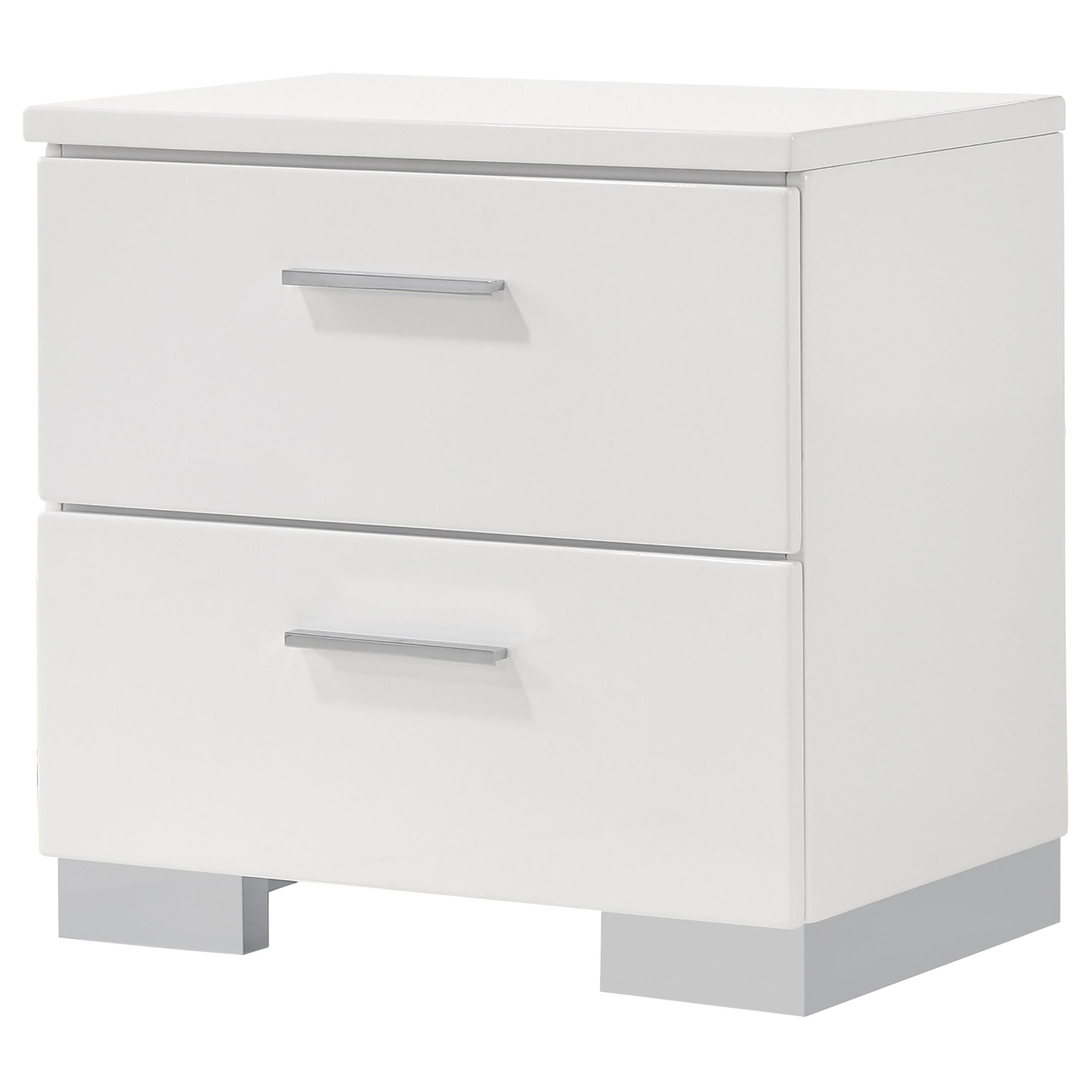  Coaster Furniture Felicity 203502 2-Drawer Nightstand - White High Gloss IMAGE 3
