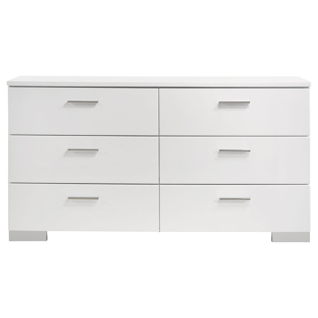  Coaster Furniture Felicity 203503 6-Drawer Dresser - White High Gloss IMAGE 1
