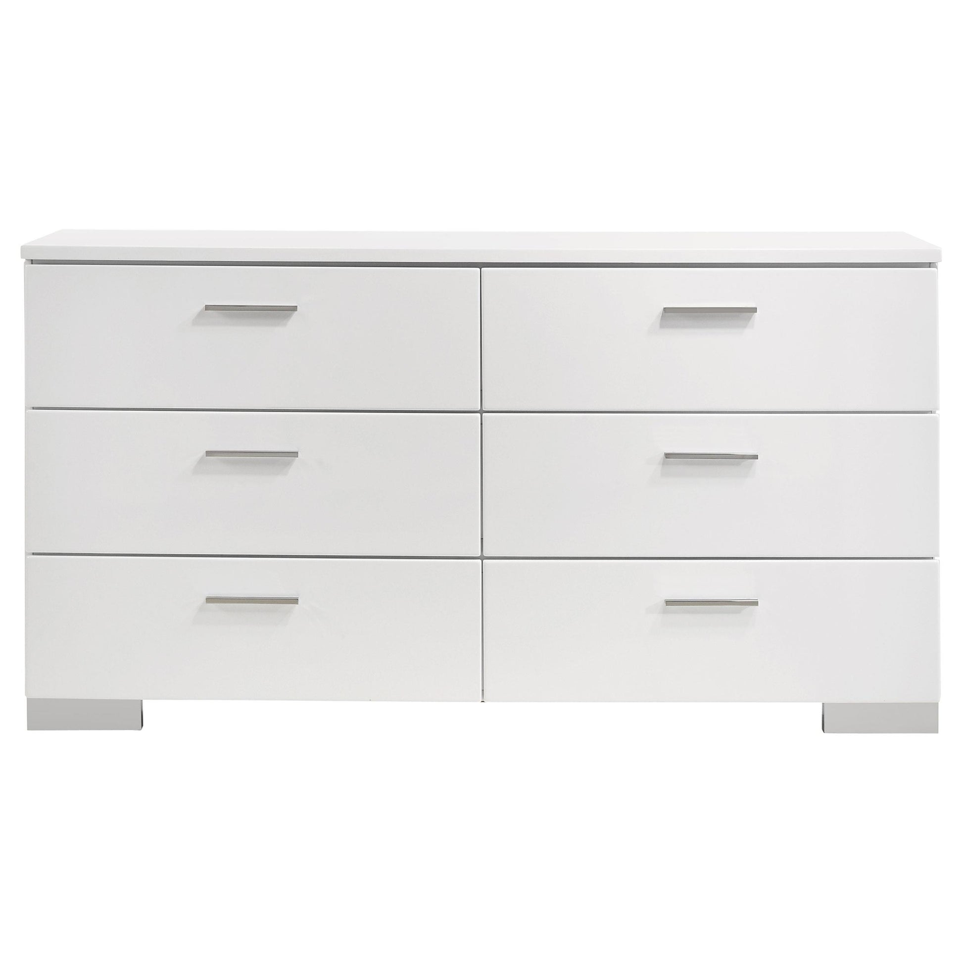  Coaster Furniture Felicity 203503 6-Drawer Dresser - White High Gloss IMAGE 2