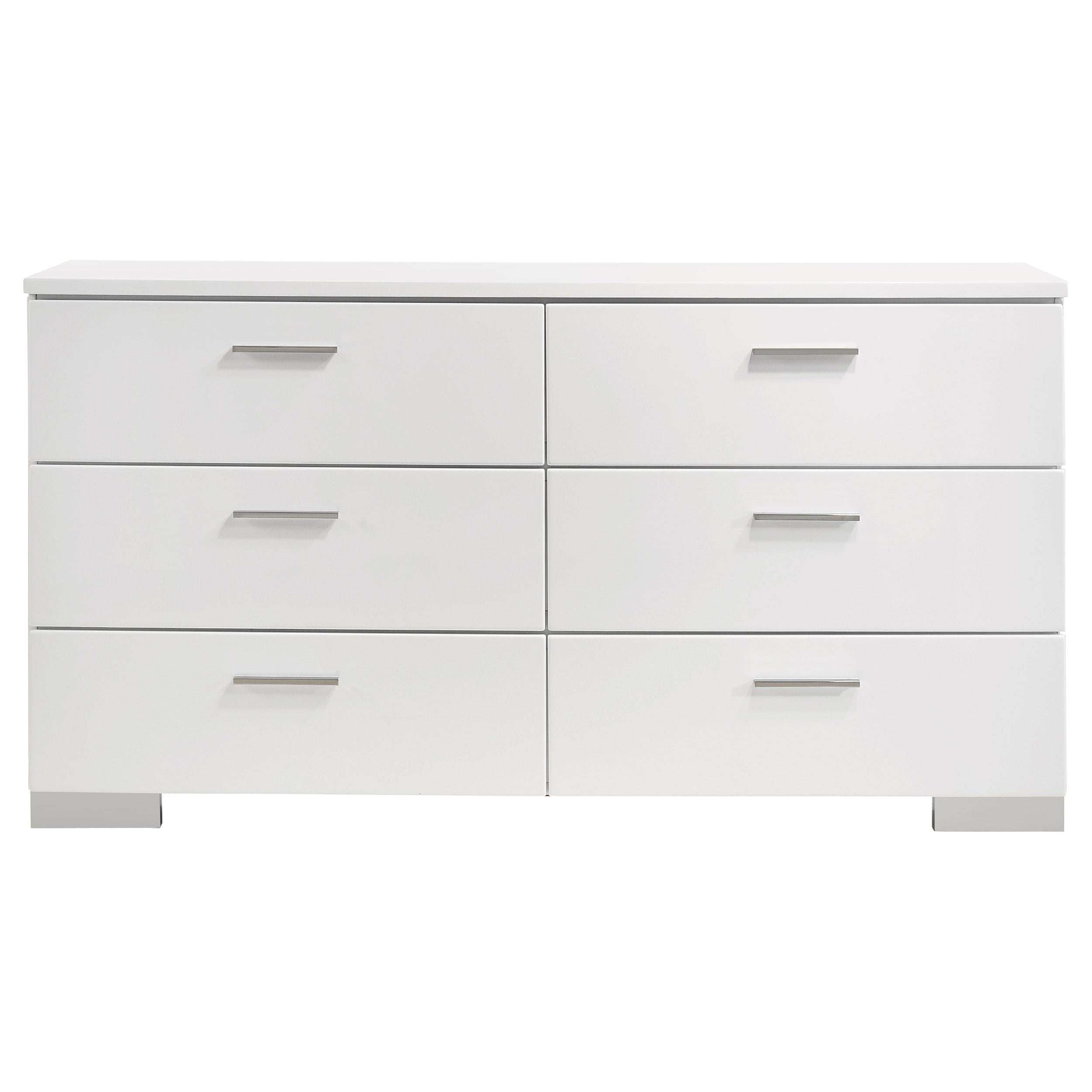  Coaster Furniture Felicity 203503 6-Drawer Dresser - White High Gloss IMAGE 2