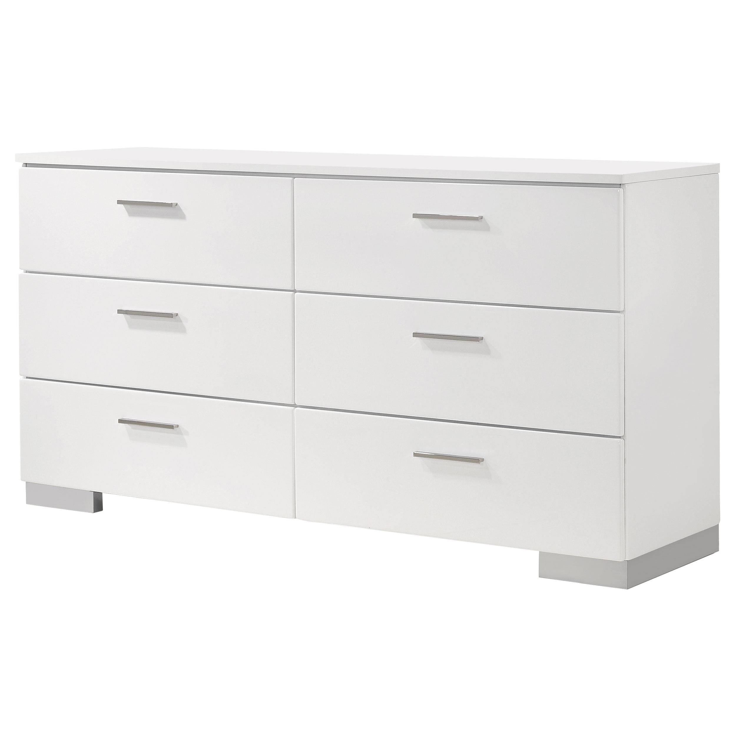  Coaster Furniture Felicity 203503 6-Drawer Dresser - White High Gloss IMAGE 3