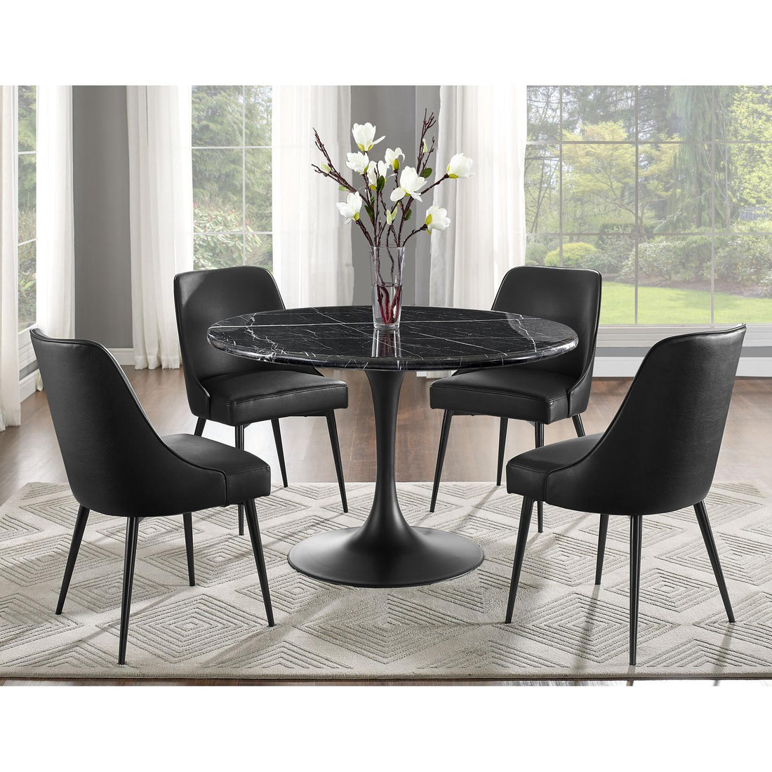  Steve Silver Furniture Colfax 5 pc Dining Set - Black IMAGE 1