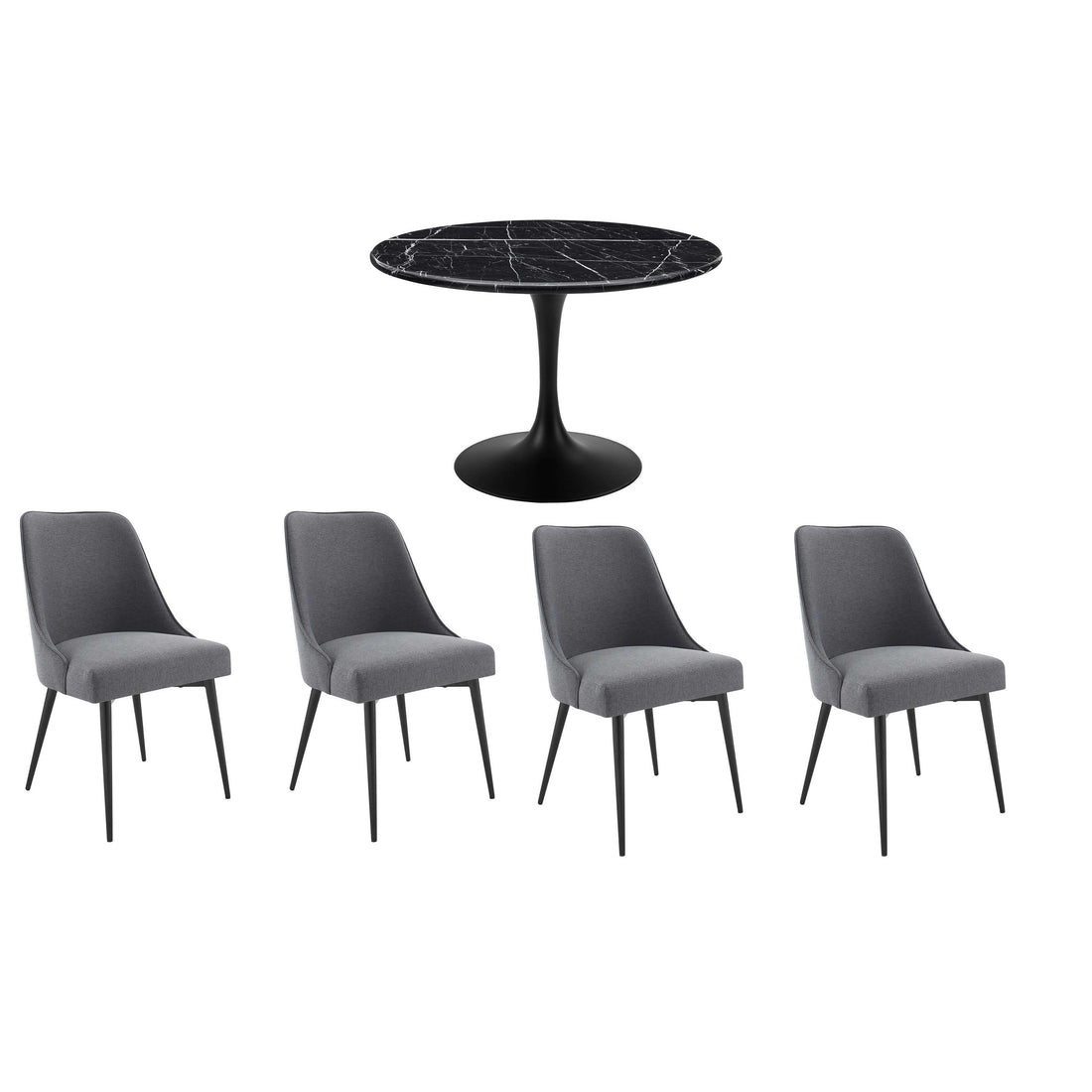  Steve Silver Furniture Colfax 5 pc Dining Set - Black/Charcoal IMAGE 1