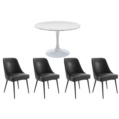  Steve Silver Furniture Colfax 5 pc Dining Set - White/Black IMAGE 1