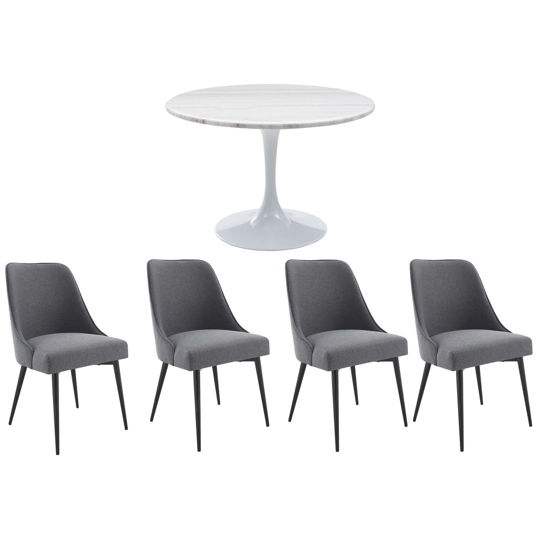  Steve Silver Furniture Colfax 5 pc Dining Set - White/Charcoal IMAGE 1