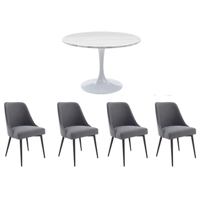  Steve Silver Furniture Colfax 5 pc Dining Set - White/Stone IMAGE 1