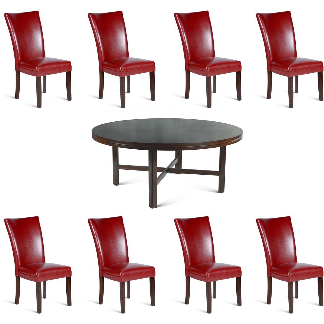  Steve Silver Furniture Hartford 9 pc Dining Set - Red IMAGE 1