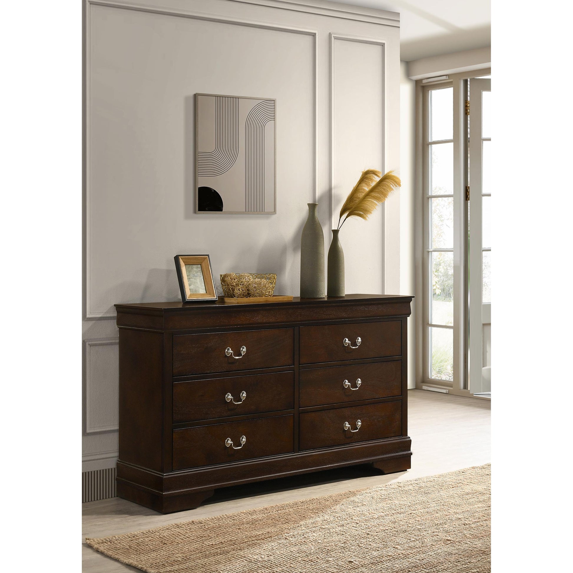  Coaster Furniture Louis Philippe 202413 6-Drawer Dresser - Cappuccino IMAGE 9