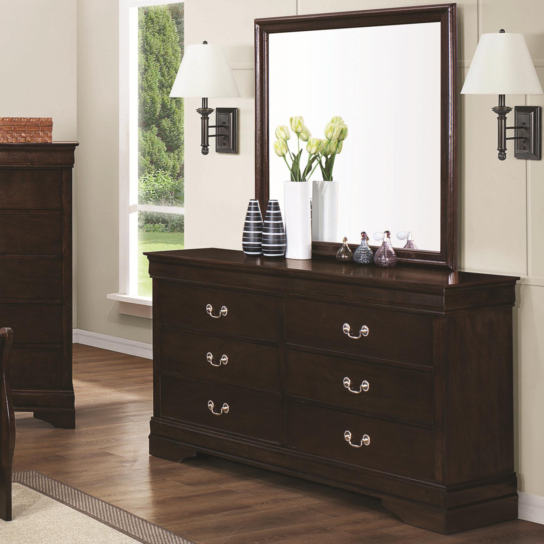  Coaster Furniture Louis Philippe 202414 Dresser Mirror - Cappuccino IMAGE 2