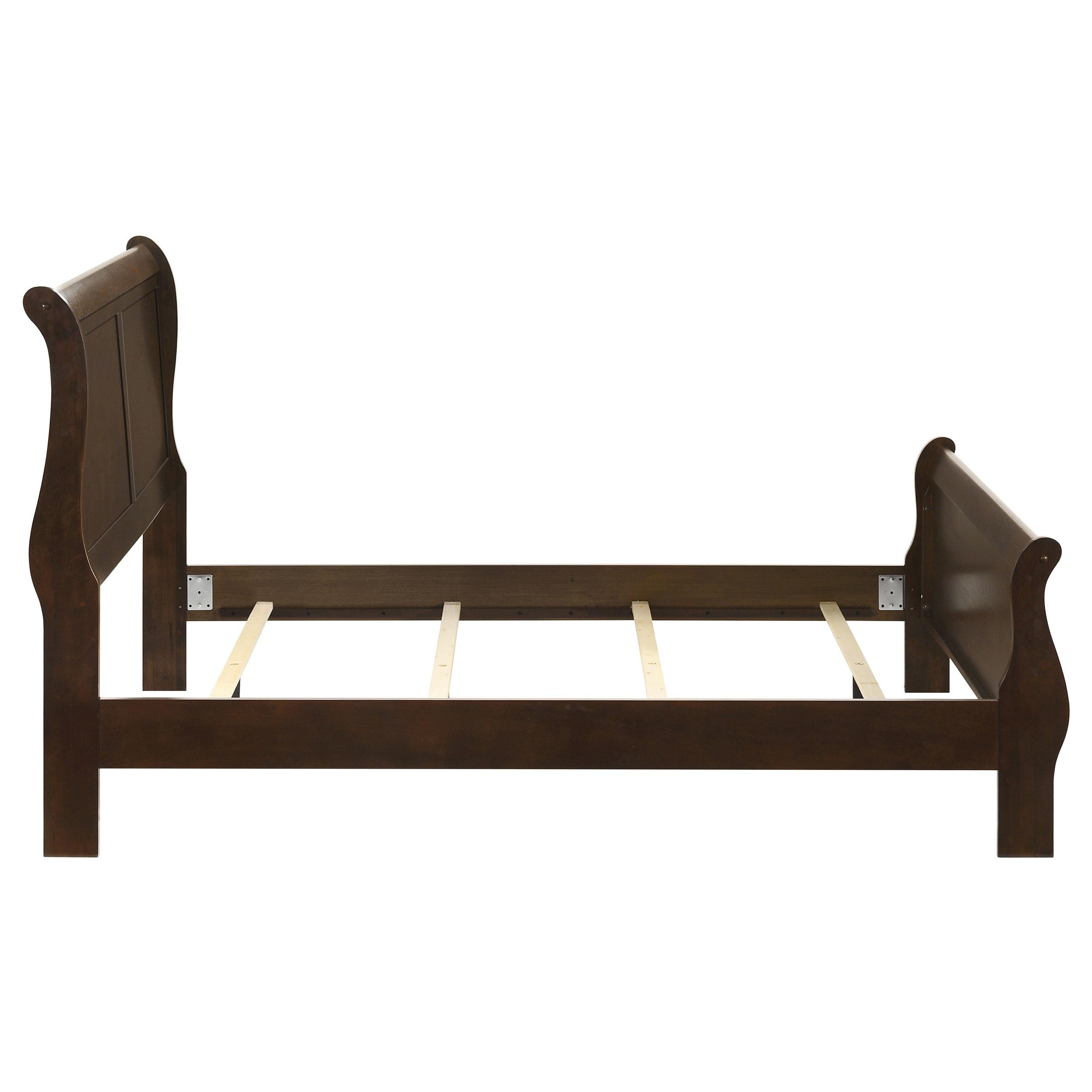  Size_Full  -- Louis Philippe 202411F Wood Full Sleigh Bed - Cappuccino IMAGE 5