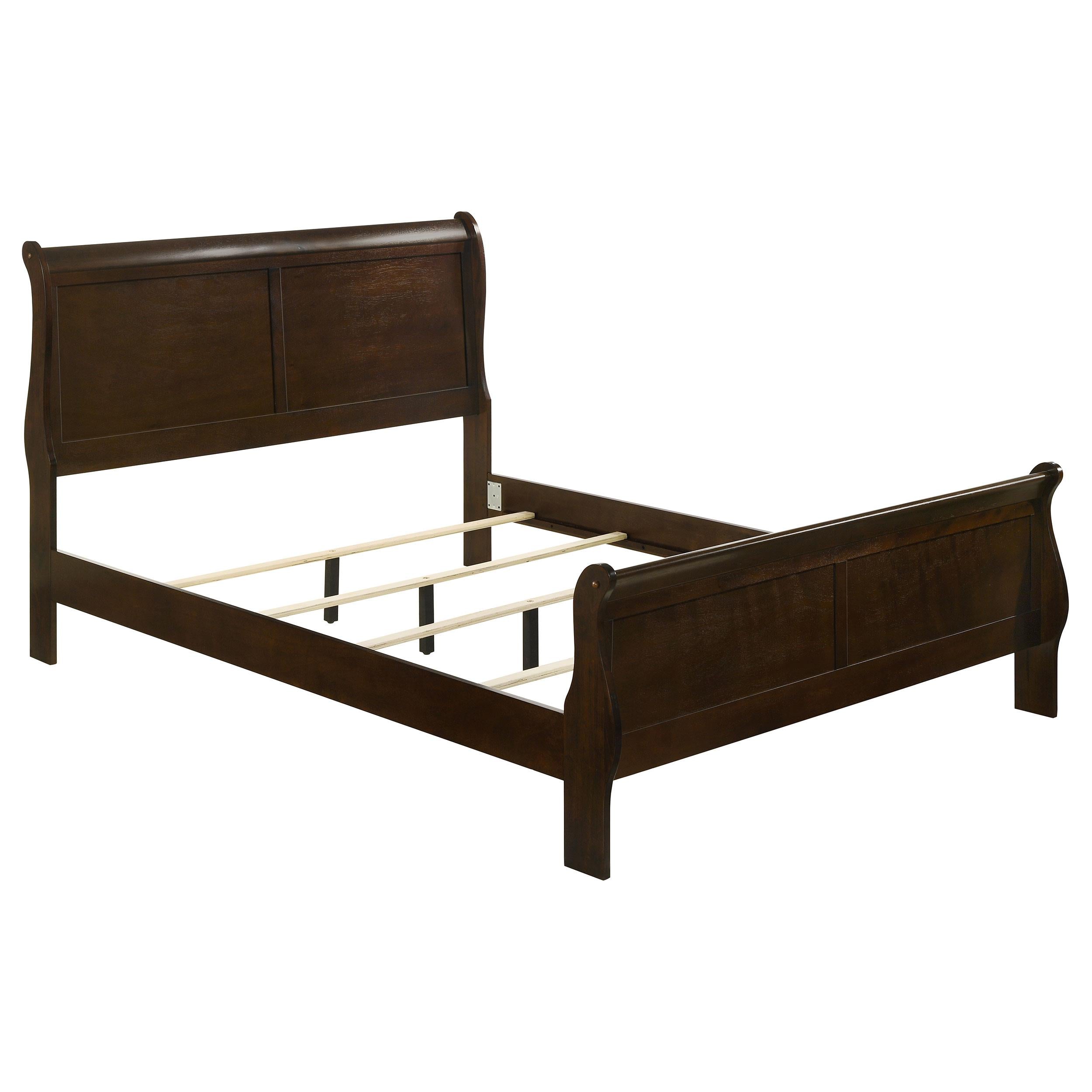  Size_Queen  -- Louis Philippe 202411Q Wood Queen Sleigh Bed - Cappuccino IMAGE 1
