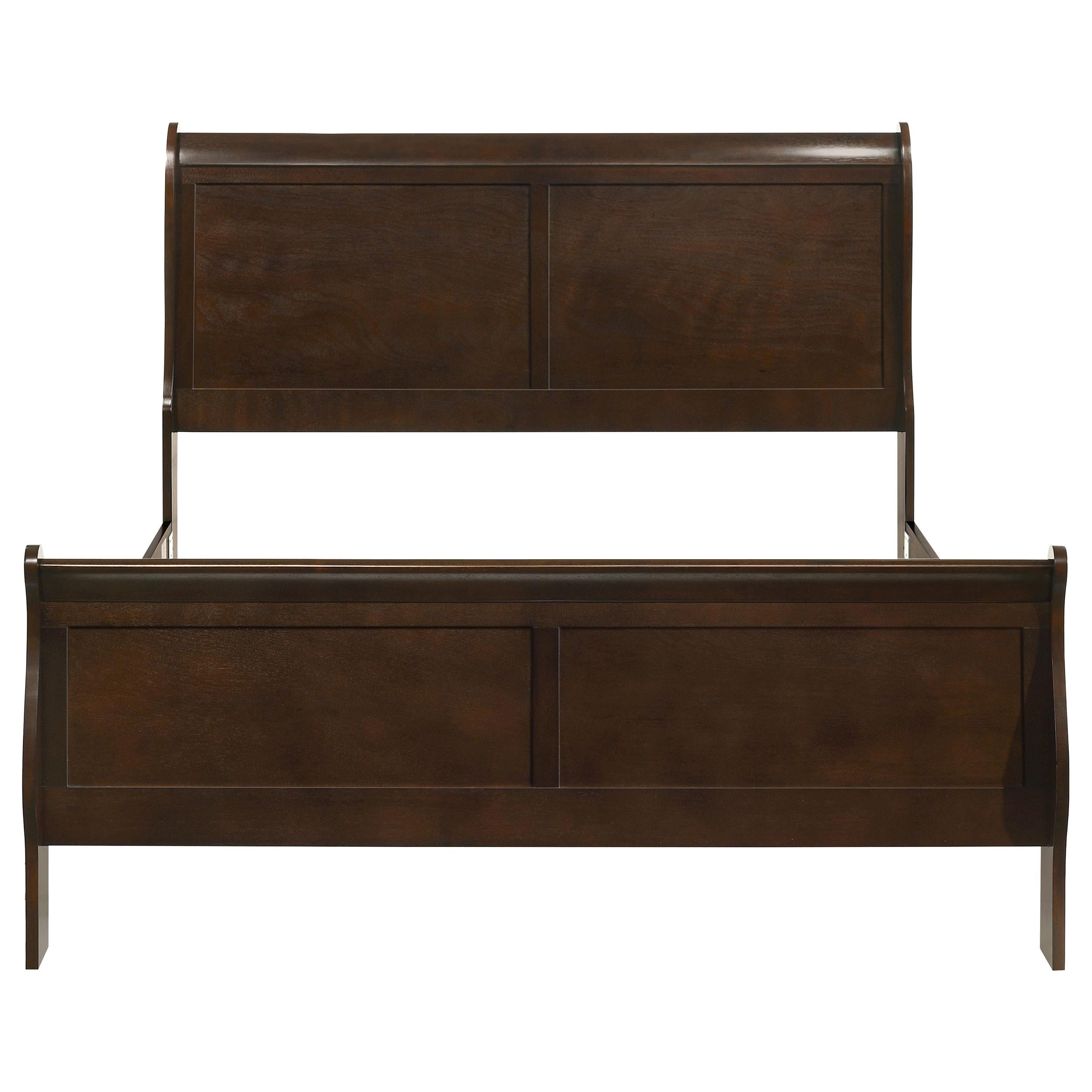 Size_Queen  -- Louis Philippe 202411Q Wood Queen Sleigh Bed - Cappuccino IMAGE 3
