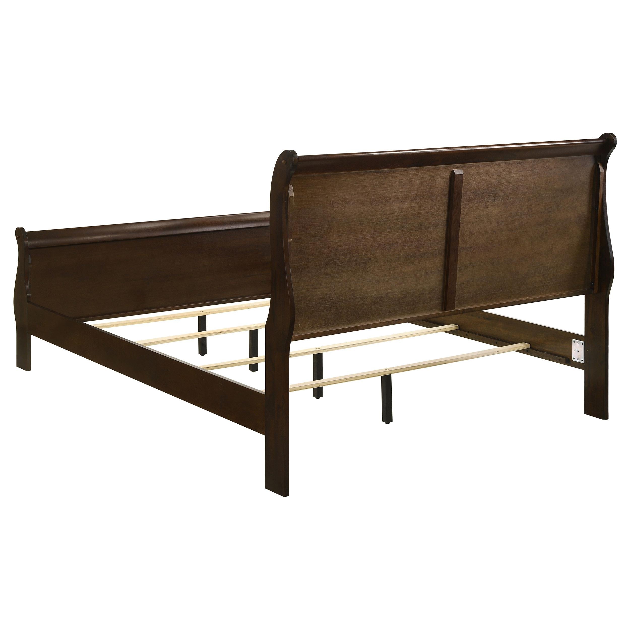  Size_Queen  -- Louis Philippe 202411Q Wood Queen Sleigh Bed - Cappuccino IMAGE 4