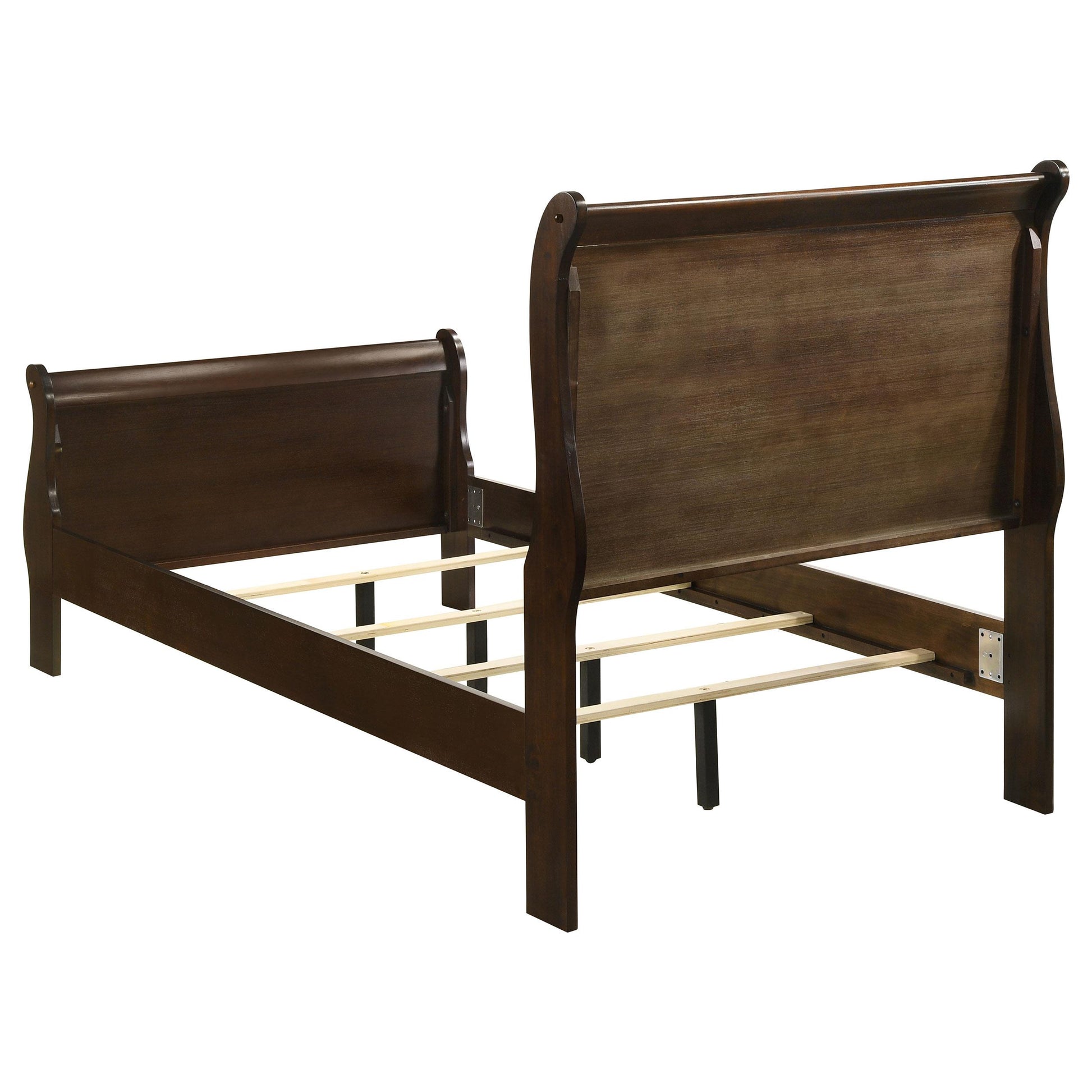  Size_Twin  -- Louis Philippe 202411T Wood Twin Sleigh Bed - Cappuccino IMAGE 4