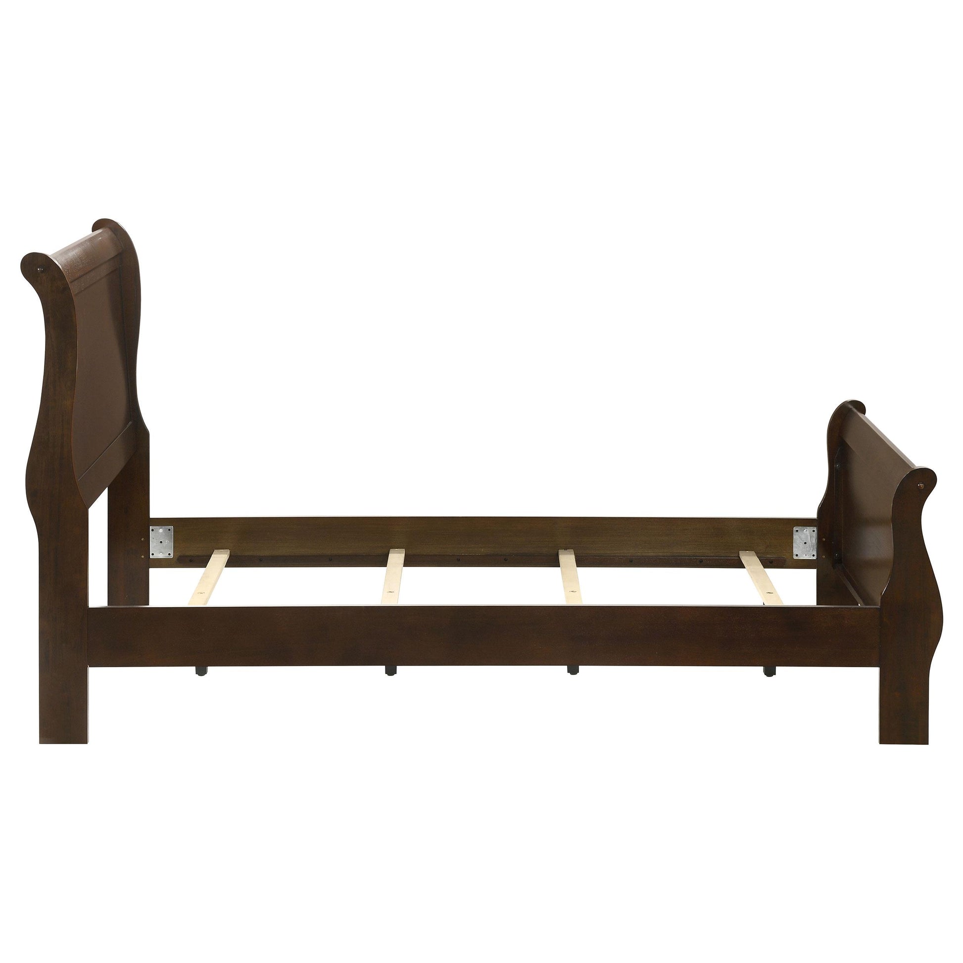  Size_Twin  -- Louis Philippe 202411T Wood Twin Sleigh Bed - Cappuccino IMAGE 5