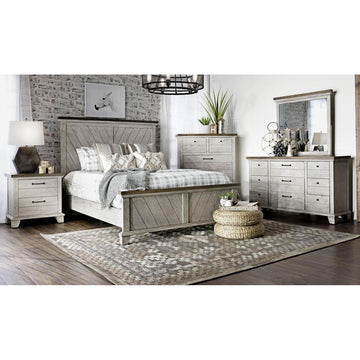  Steve Silver Furniture Bear Creek BC900 6 pc Queen Panel Bedroom Set - White Smoke IMAGE 1