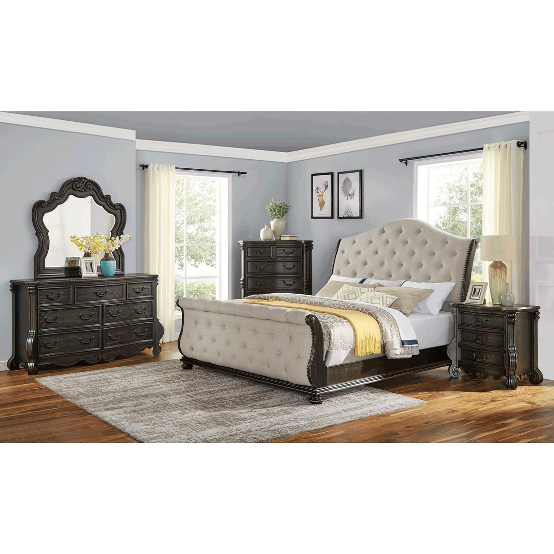  Steve Silver Furniture Rhapsody RH900 6 pc King Sleigh Bedroom Set IMAGE 1
