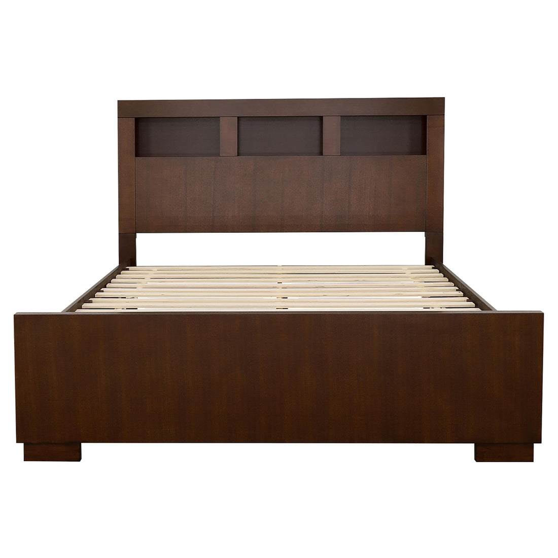  Coaster Furniture Jessica 200719Q Wood Queen LED Storage Bookcase Bed - Cappuccino IMAGE 1