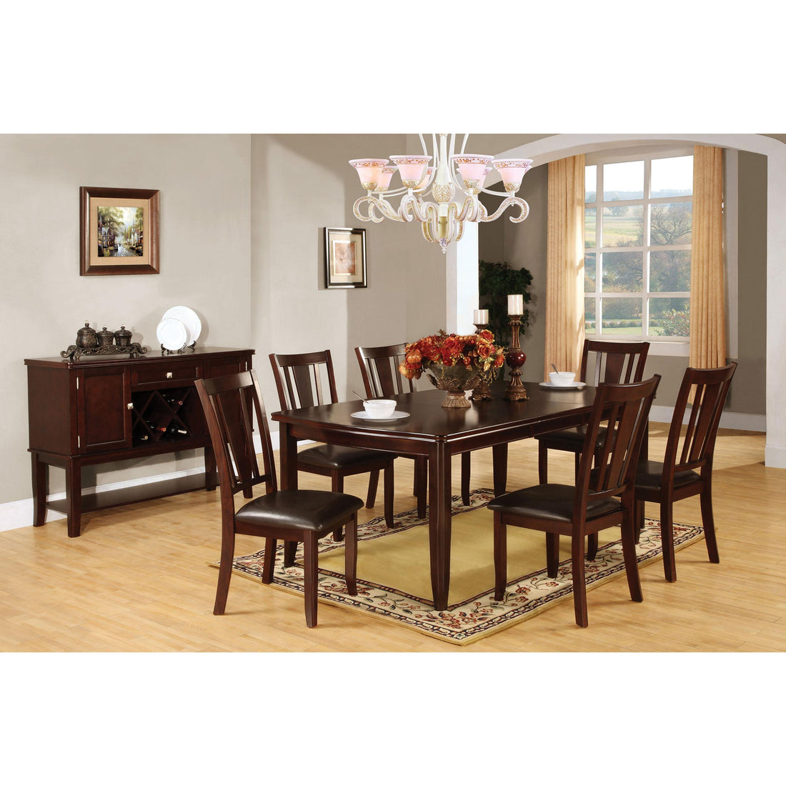  Furniture of America Edgewood CM3336 7 pc Dining Table IMAGE 1