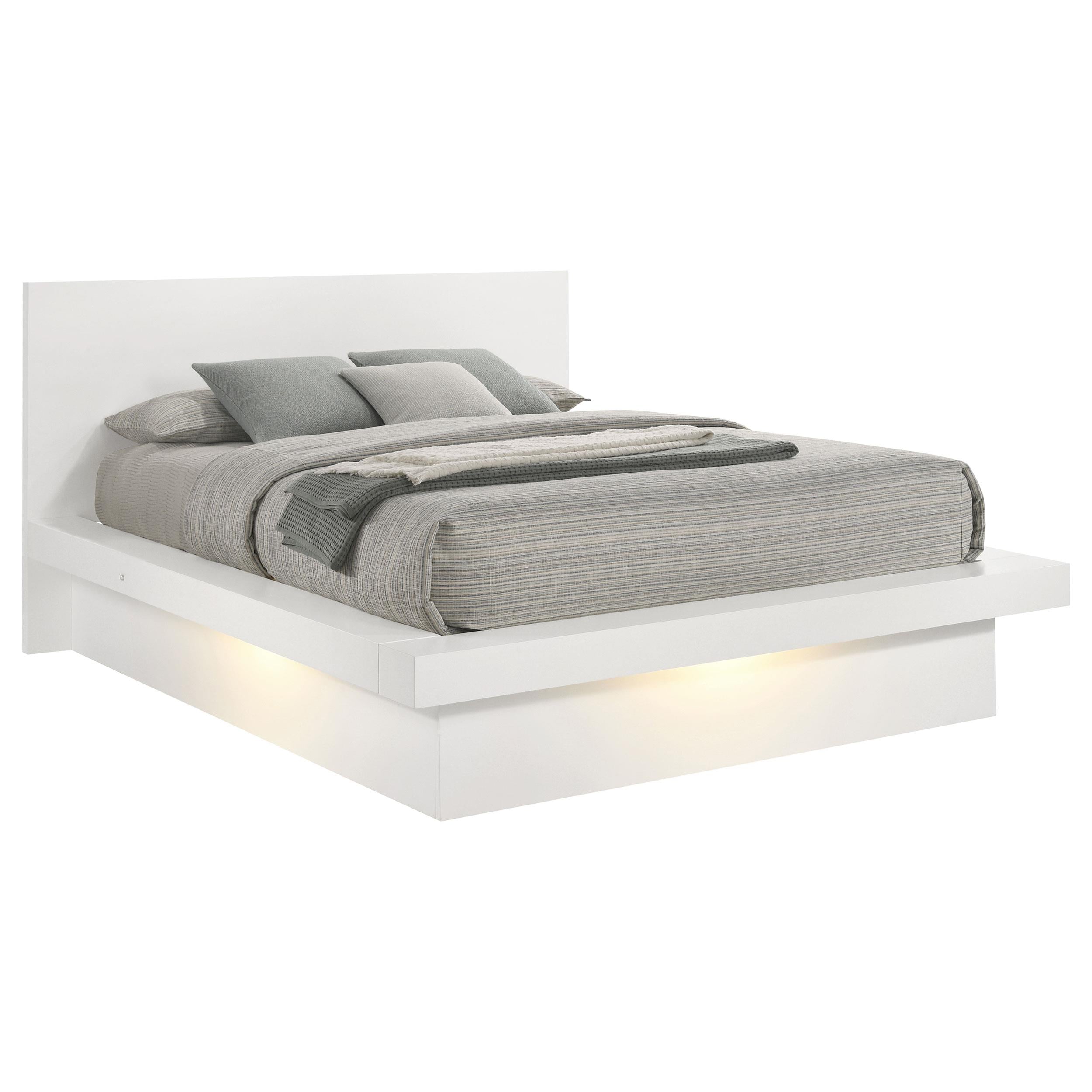  Coaster Furniture Jessica 202990KE Wood Eastern King LED Panel Bed - Snow White IMAGE 2