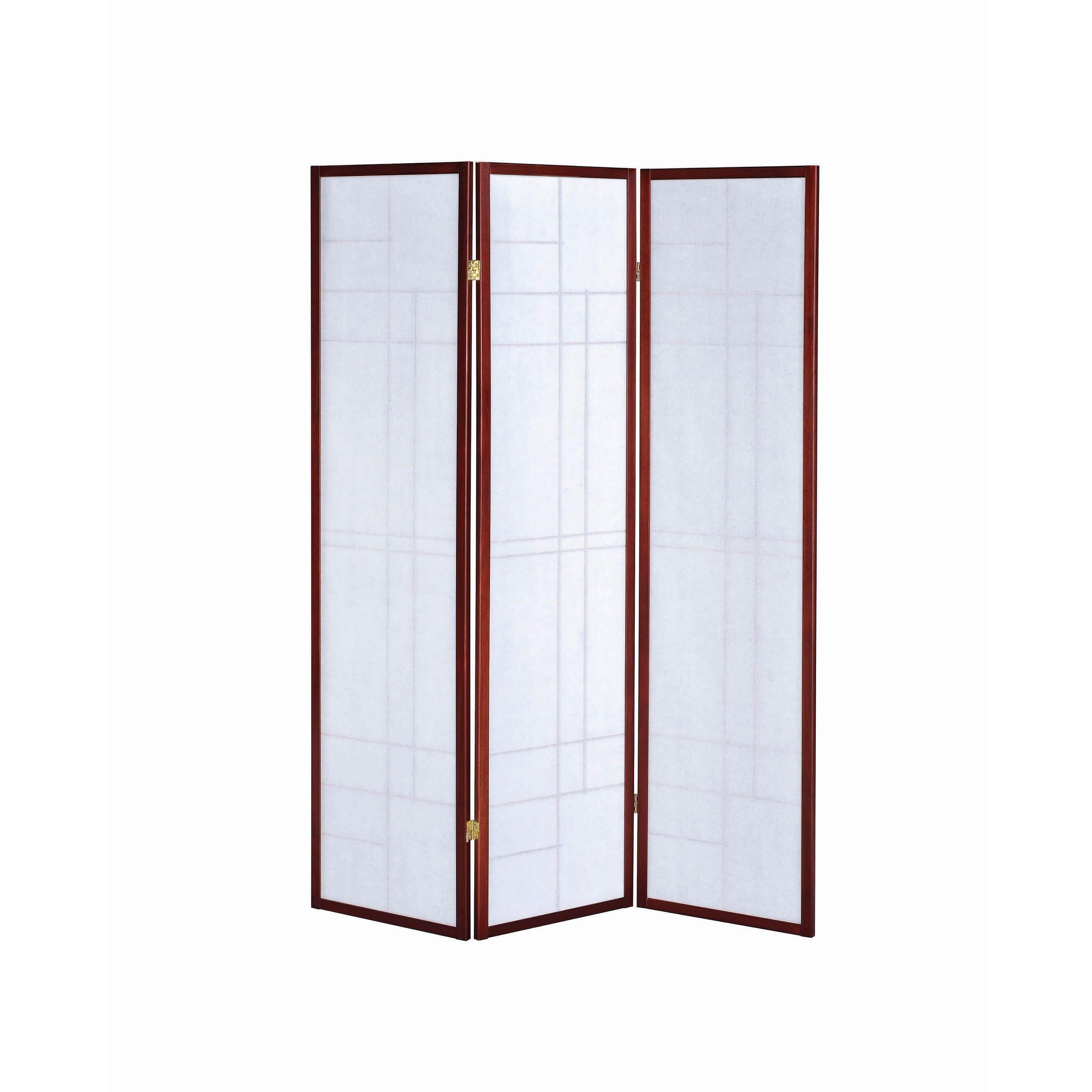  Coaster Furniture Katerina 900110 3-Panel Room Divider Folding Shoji Screen - Cherry IMAGE 4