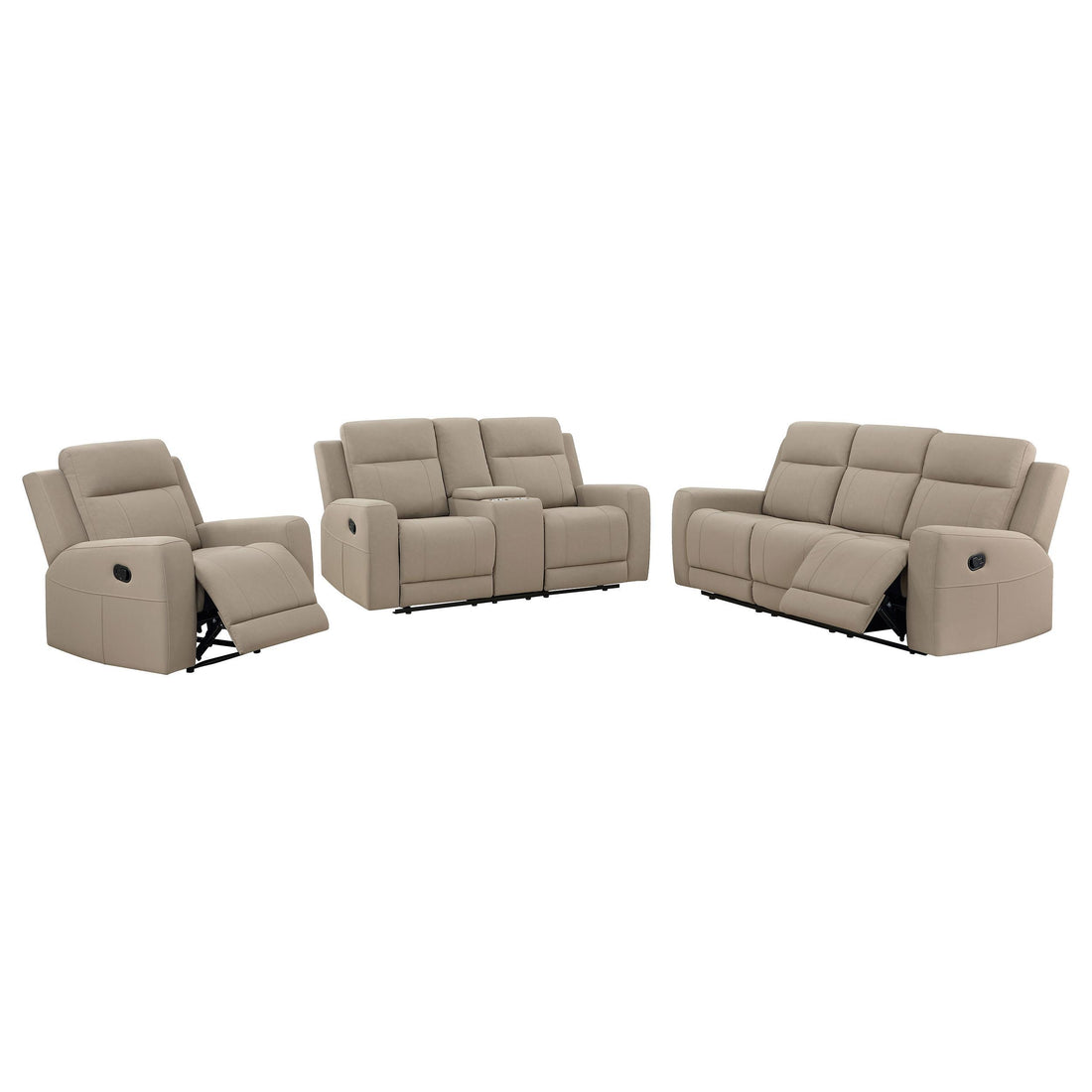  Coaster Furniture Brentwood 610281-S3 3 pc Reclining Living Room Set IMAGE 1