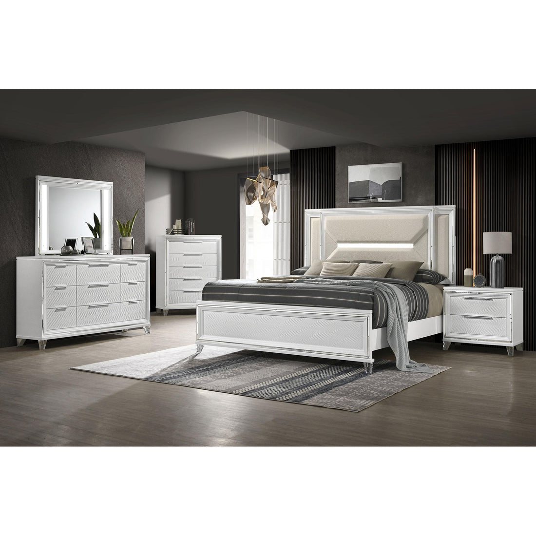  Coaster Furniture Marmore 224961Q-S5 7-piece Queen Panel Bedroom Set IMAGE 1