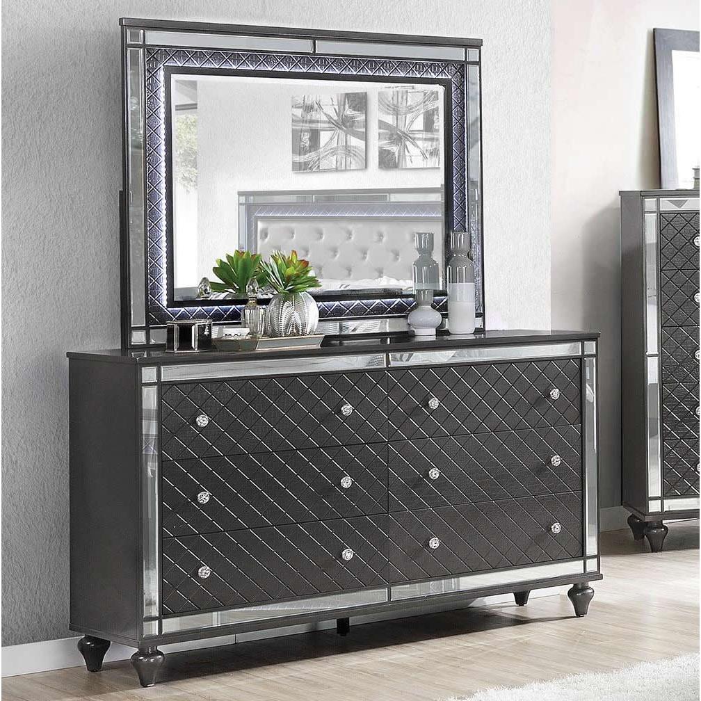  Crown Mark Refino B1670 7 pc Queen Panel Bedroom Set IMAGE 3