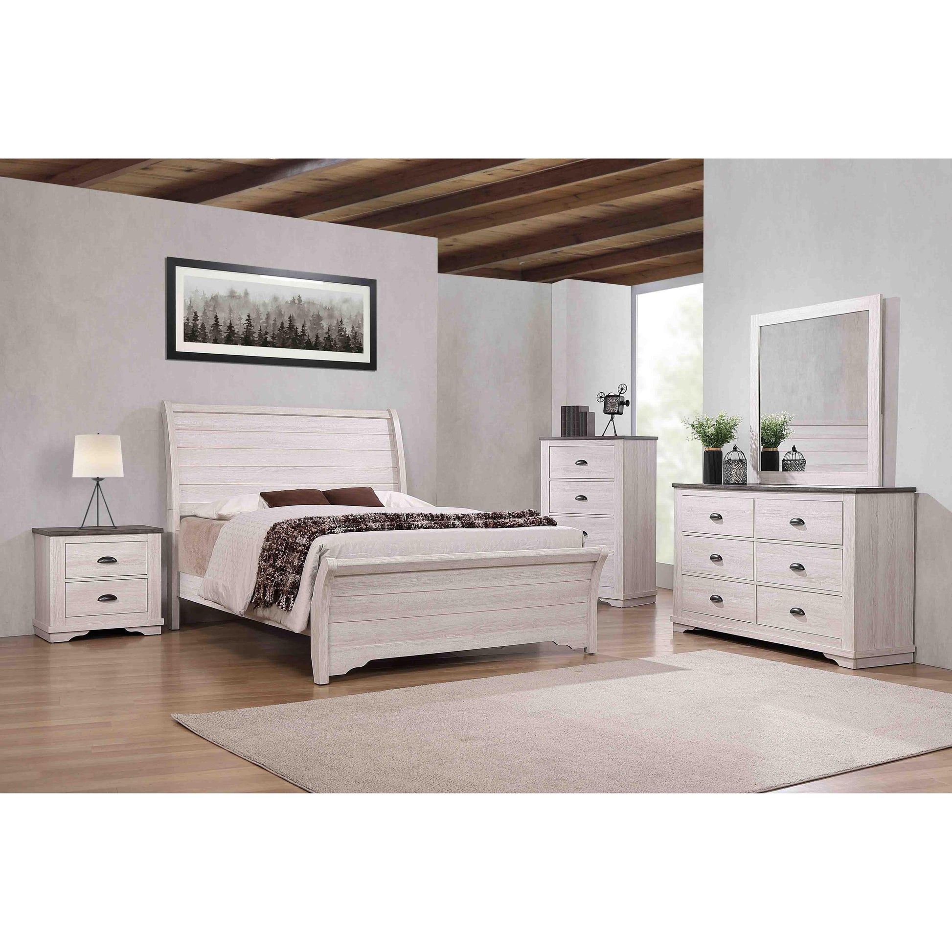  Crown Mark Coralee B8130 7 pc Queen Panel Bedroom Set IMAGE 1