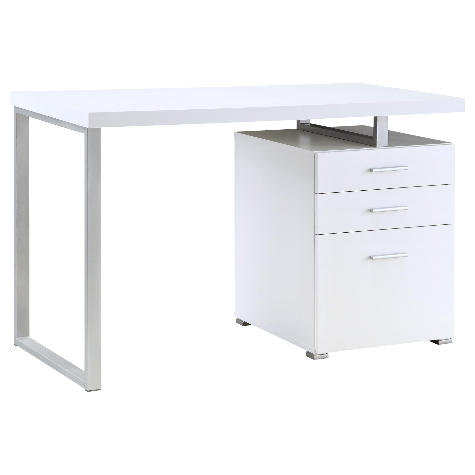  Coaster Furniture Brennan 800325 47-inch 3-Drawer Office Computer Desk - White IMAGE 2