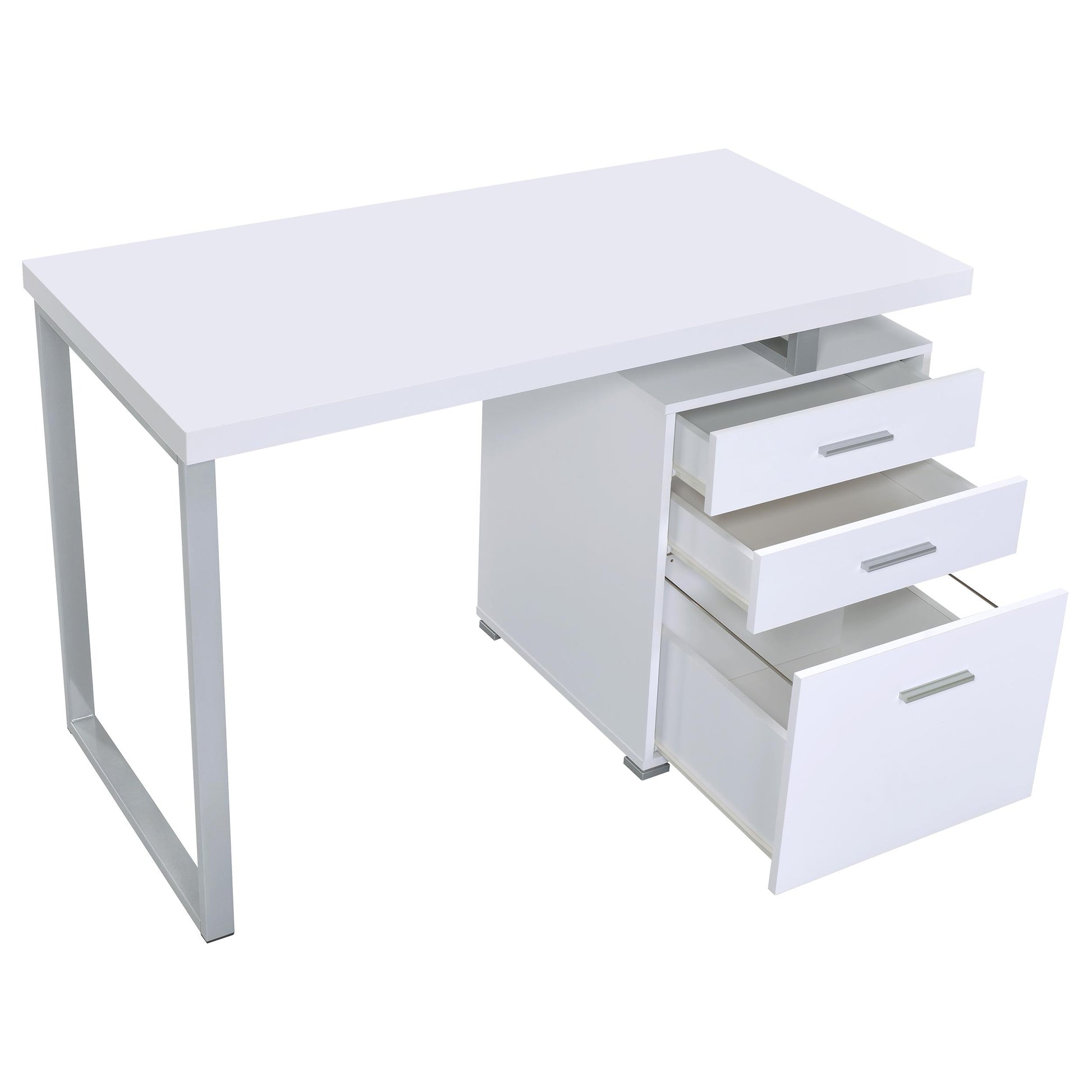  Coaster Furniture Brennan 800325 47-inch 3-Drawer Office Computer Desk - White IMAGE 3