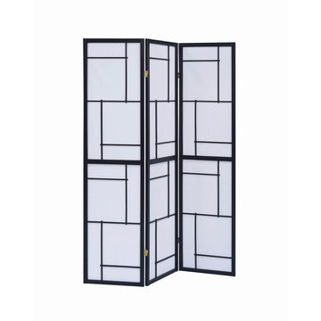  Coaster Furniture Damis 900102 3-Panel Room Divider Folding Shoji Screen - Black IMAGE 1