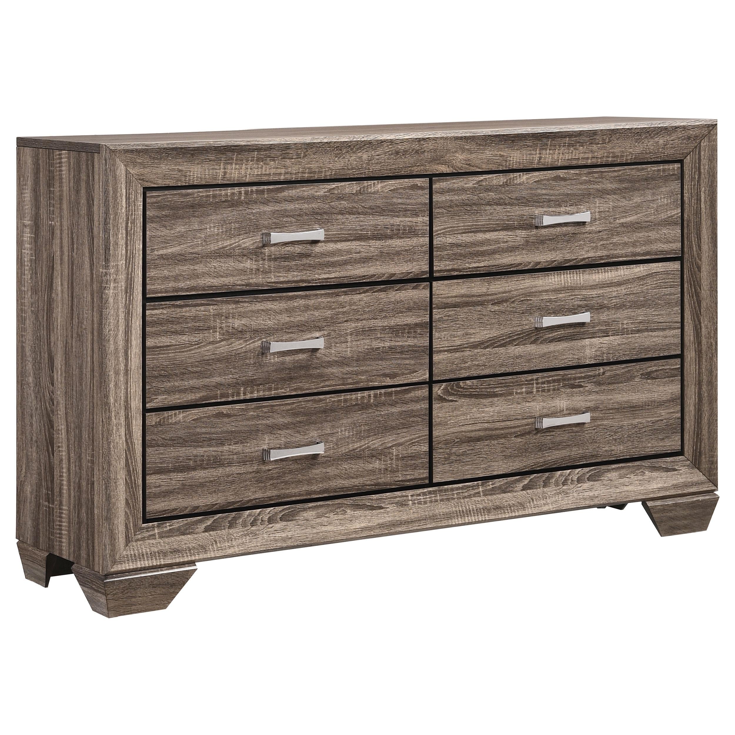  Coaster Furniture Kauffman 204193 6-Drawer Dresser - Washed Taupe IMAGE 1