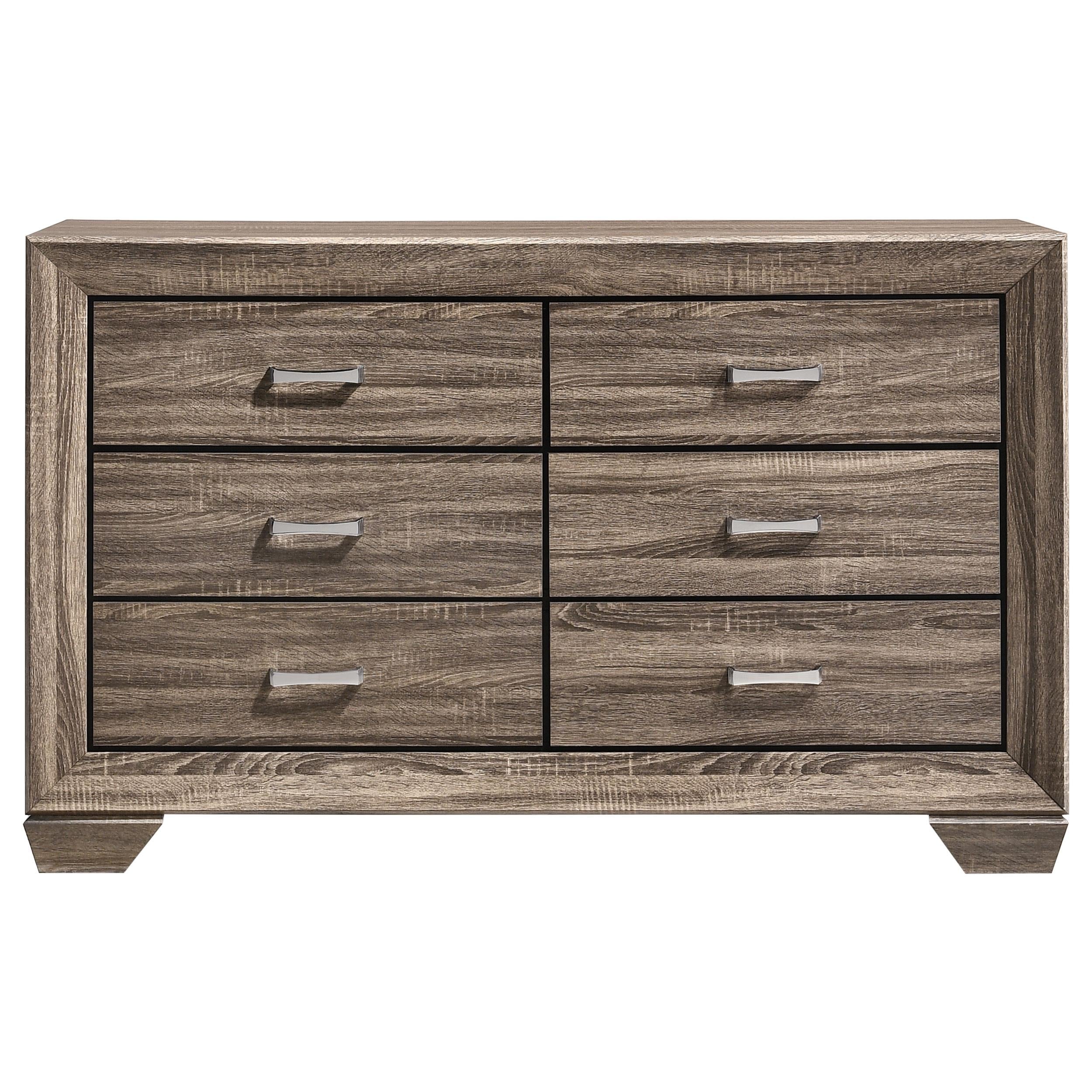  Coaster Furniture Kauffman 204193 6-Drawer Dresser - Washed Taupe IMAGE 2