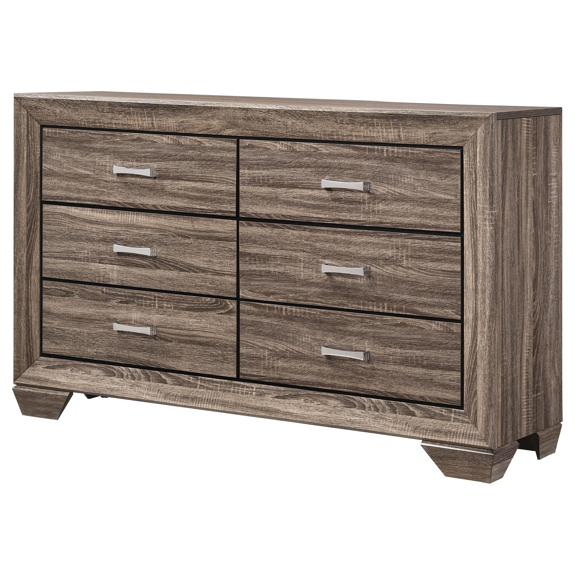  Coaster Furniture Kauffman 204193 6-Drawer Dresser - Washed Taupe IMAGE 3