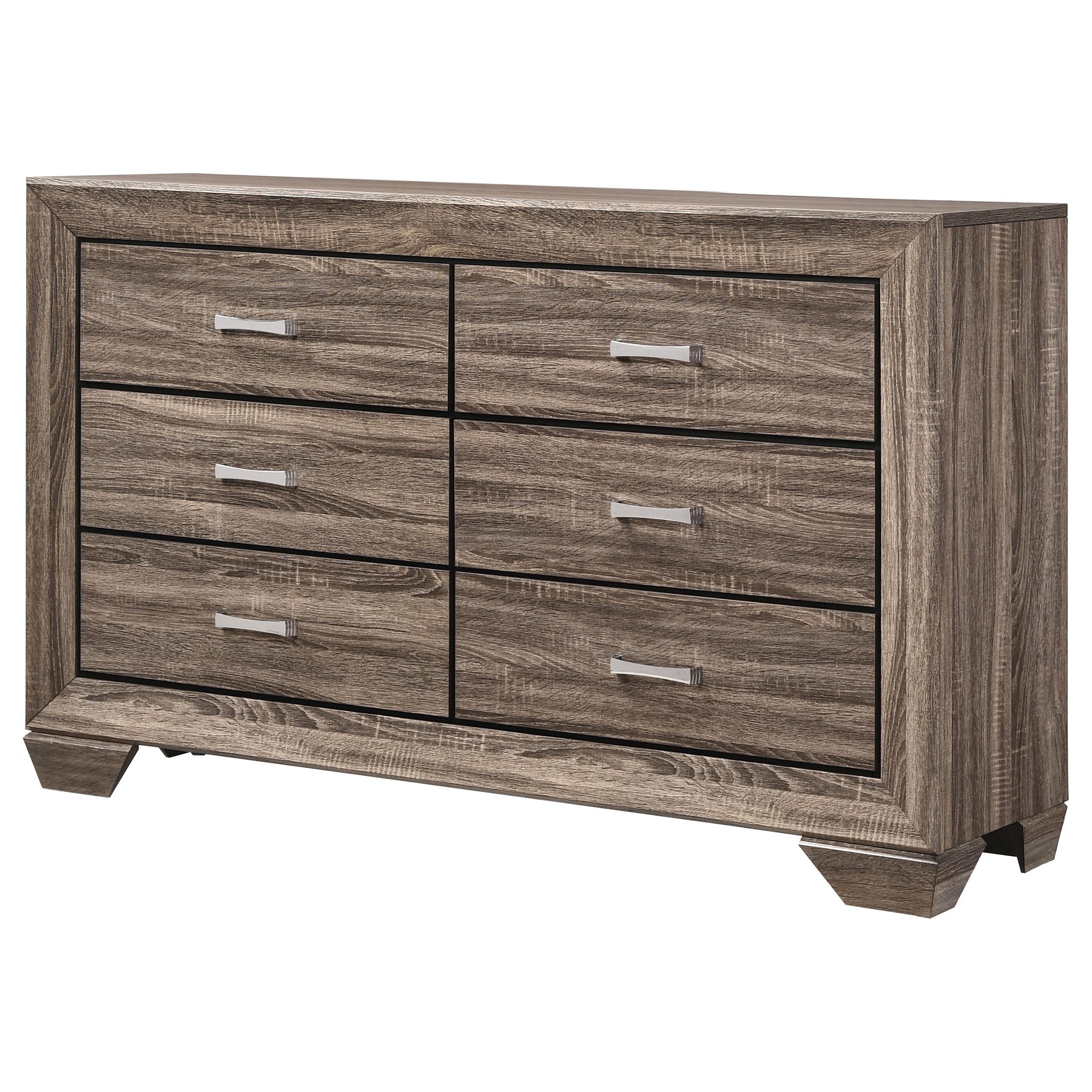  Coaster Furniture Kauffman 204193 6-Drawer Dresser - Washed Taupe IMAGE 3