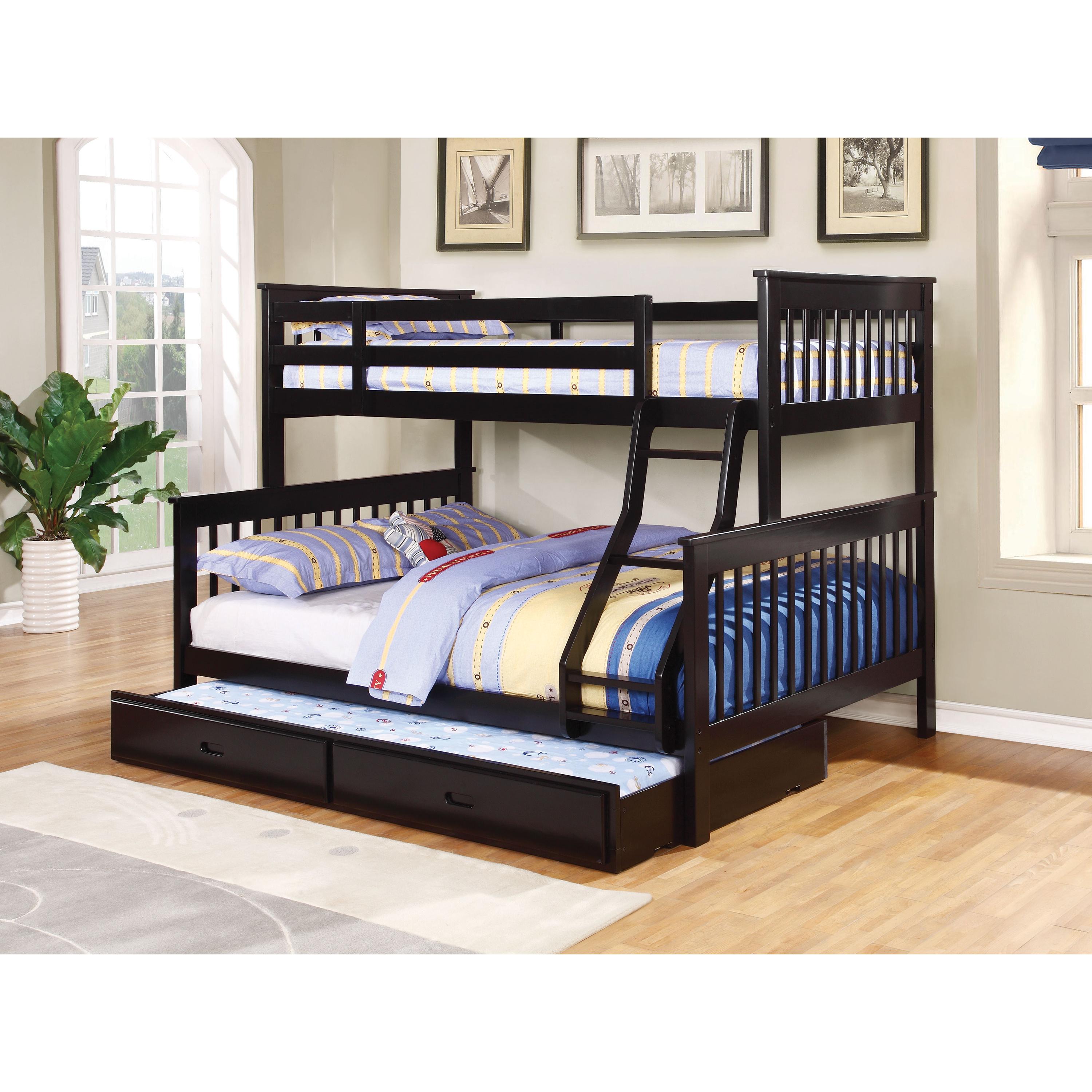  Coaster Furniture Chapman 460259 Wood Twin Over Full Bunk Bed - Black IMAGE 1