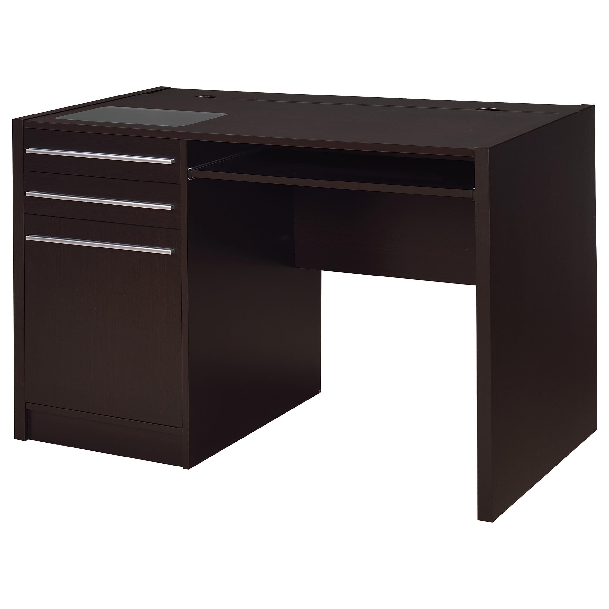  Coaster Furniture Halston 800702 47-inch 2-Drawer Office Desk with Cabinet - Cappuccino IMAGE 1