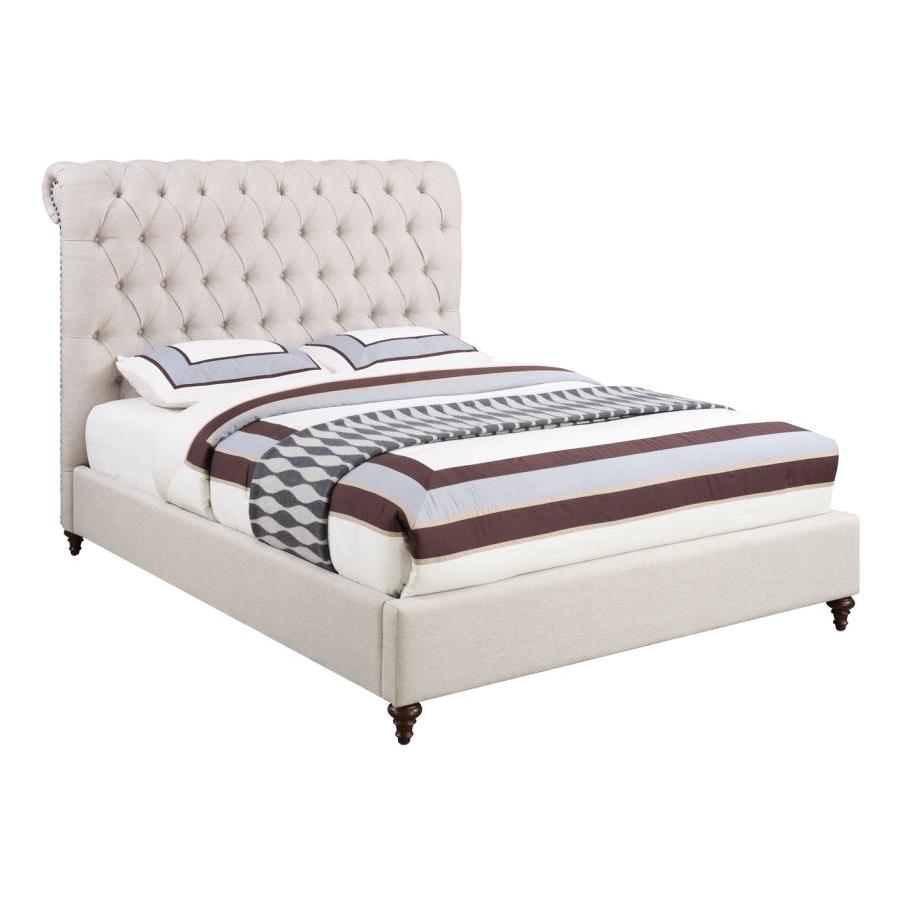  Size_Queen  -- Devon Upholstered Panel Bed IMAGE 1