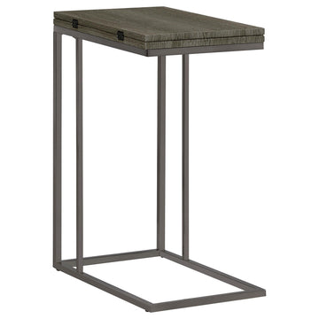  Coaster Furniture Pedro 902864 Expandable C-Shaped Sofa Side Table - Weathered Grey IMAGE 1