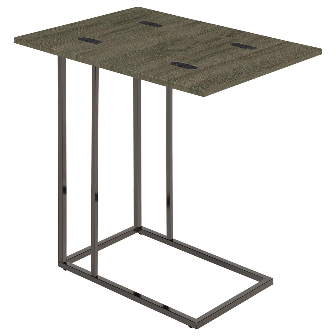  Coaster Furniture Pedro 902864 Expandable C-Shaped Sofa Side Table - Weathered Grey IMAGE 1