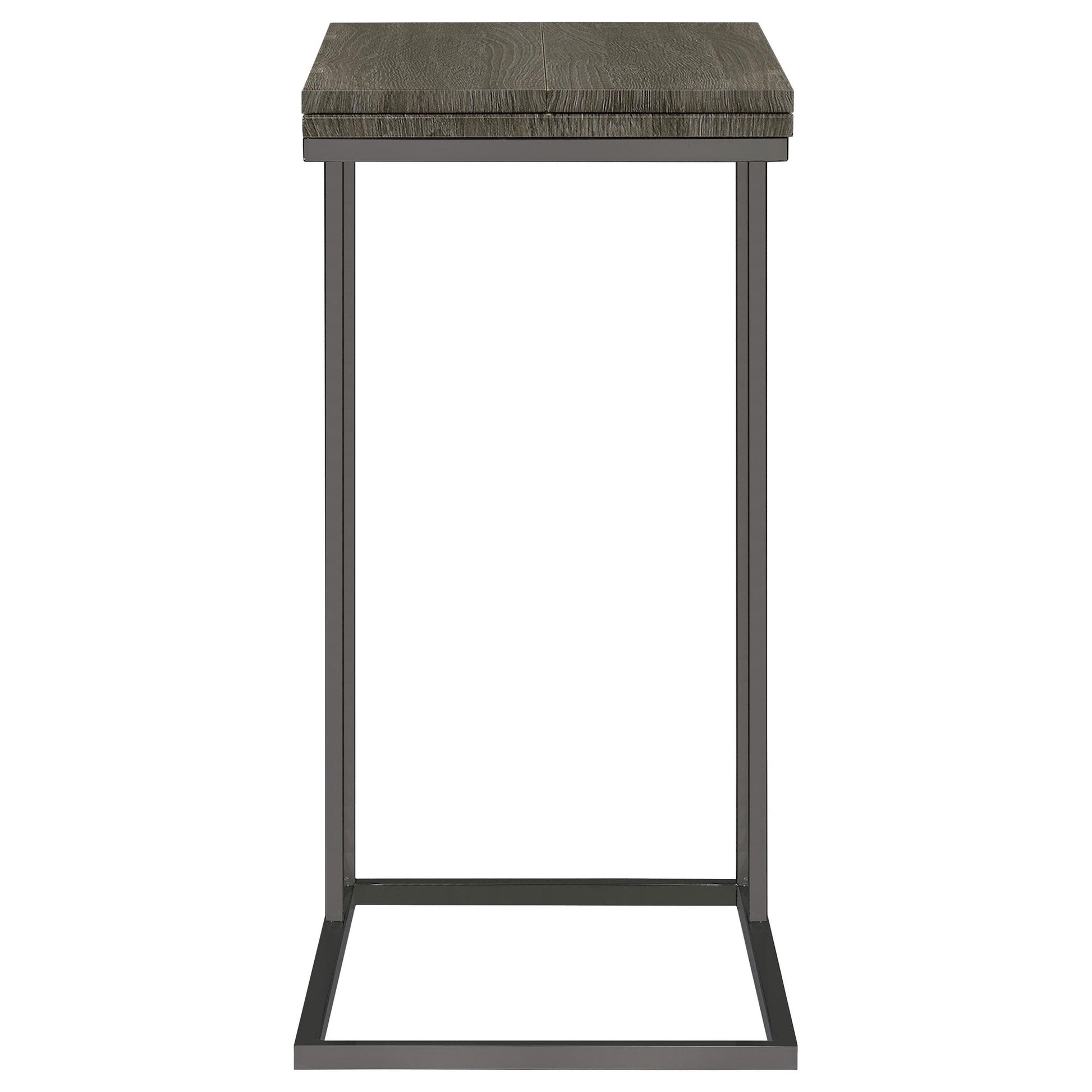  Coaster Furniture Pedro 902864 Expandable C-Shaped Sofa Side Table - Weathered Grey IMAGE 3