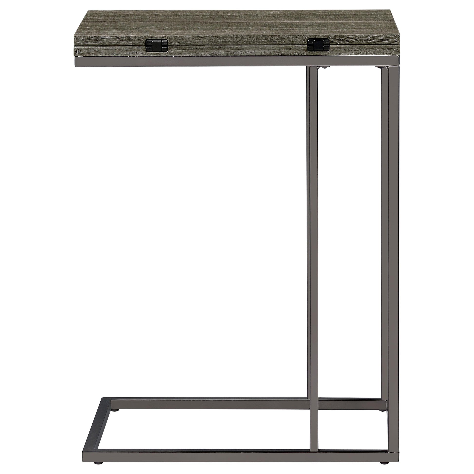  Coaster Furniture Pedro 902864 Expandable C-Shaped Sofa Side Table - Weathered Grey IMAGE 5