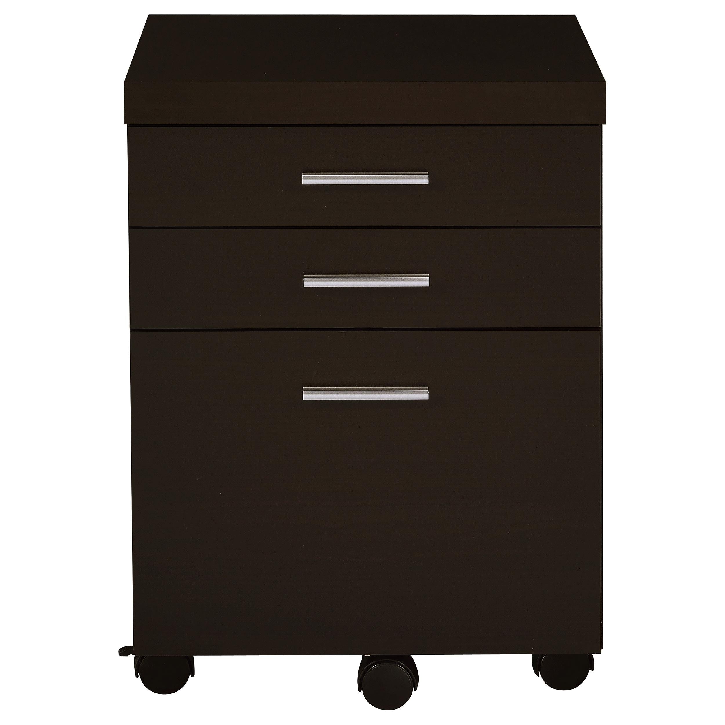  Coaster Furniture Skylar 800894 3-Drawer Home Office Mobile File Cabinet - Cappuccino IMAGE 3