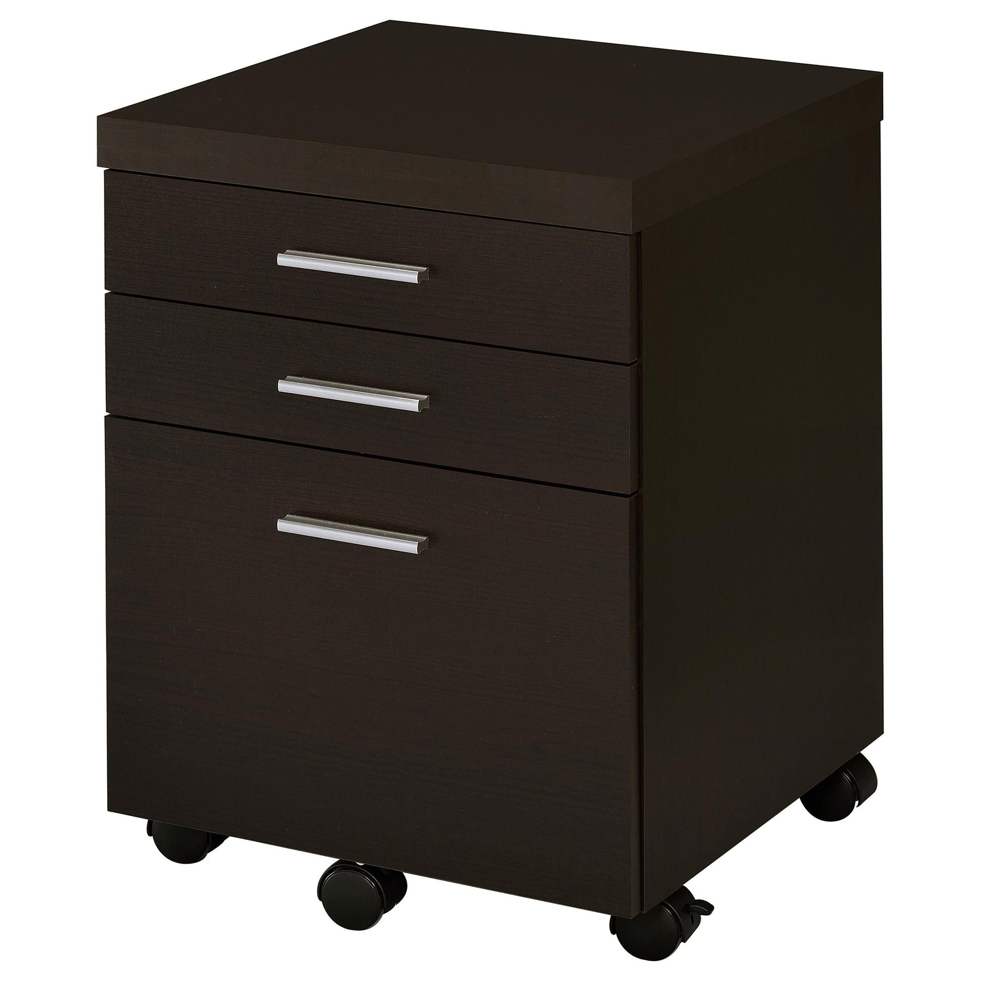  Coaster Furniture Skylar 800894 3-Drawer Home Office Mobile File Cabinet - Cappuccino IMAGE 4
