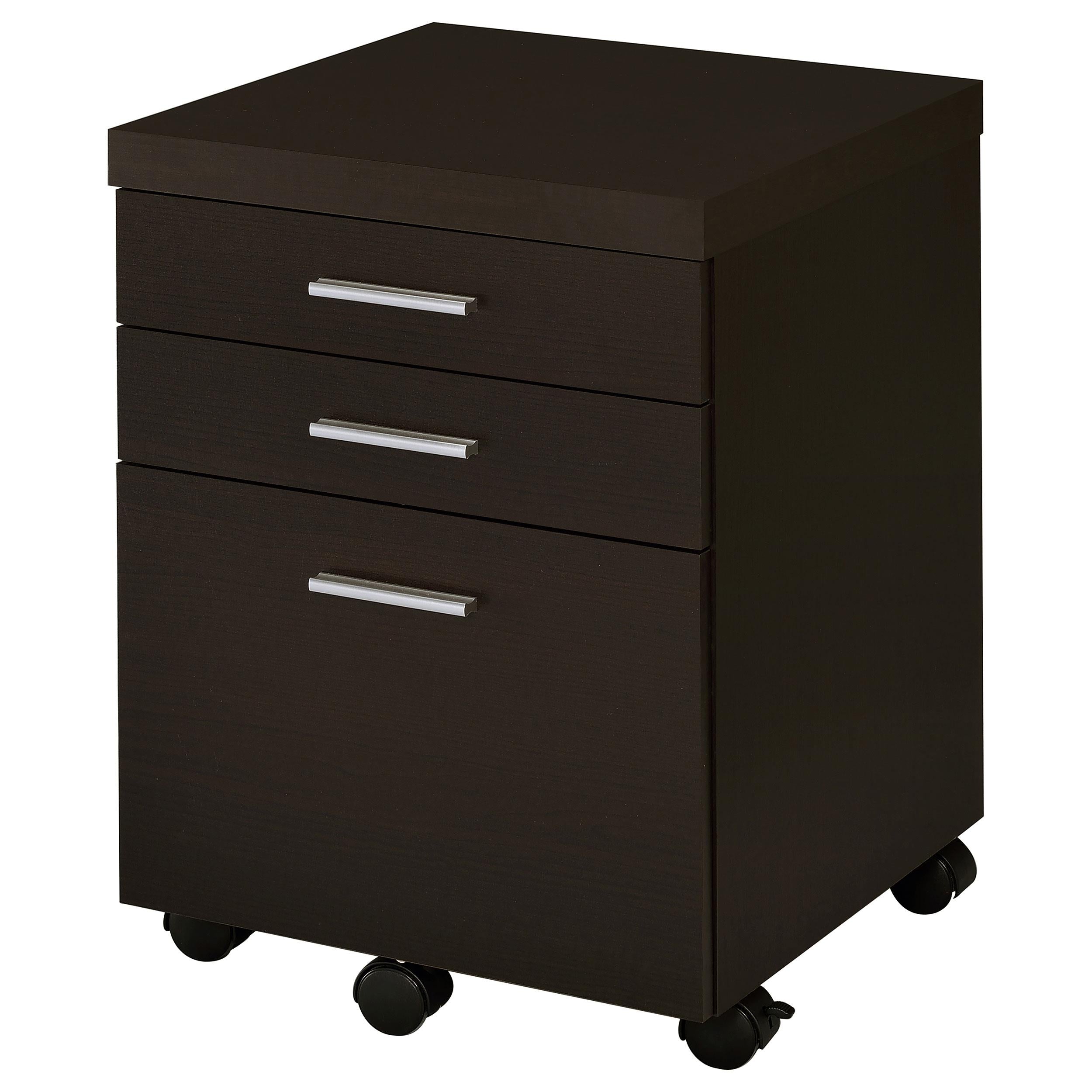  Coaster Furniture Skylar 800894 3-Drawer Home Office Mobile File Cabinet - Cappuccino IMAGE 4