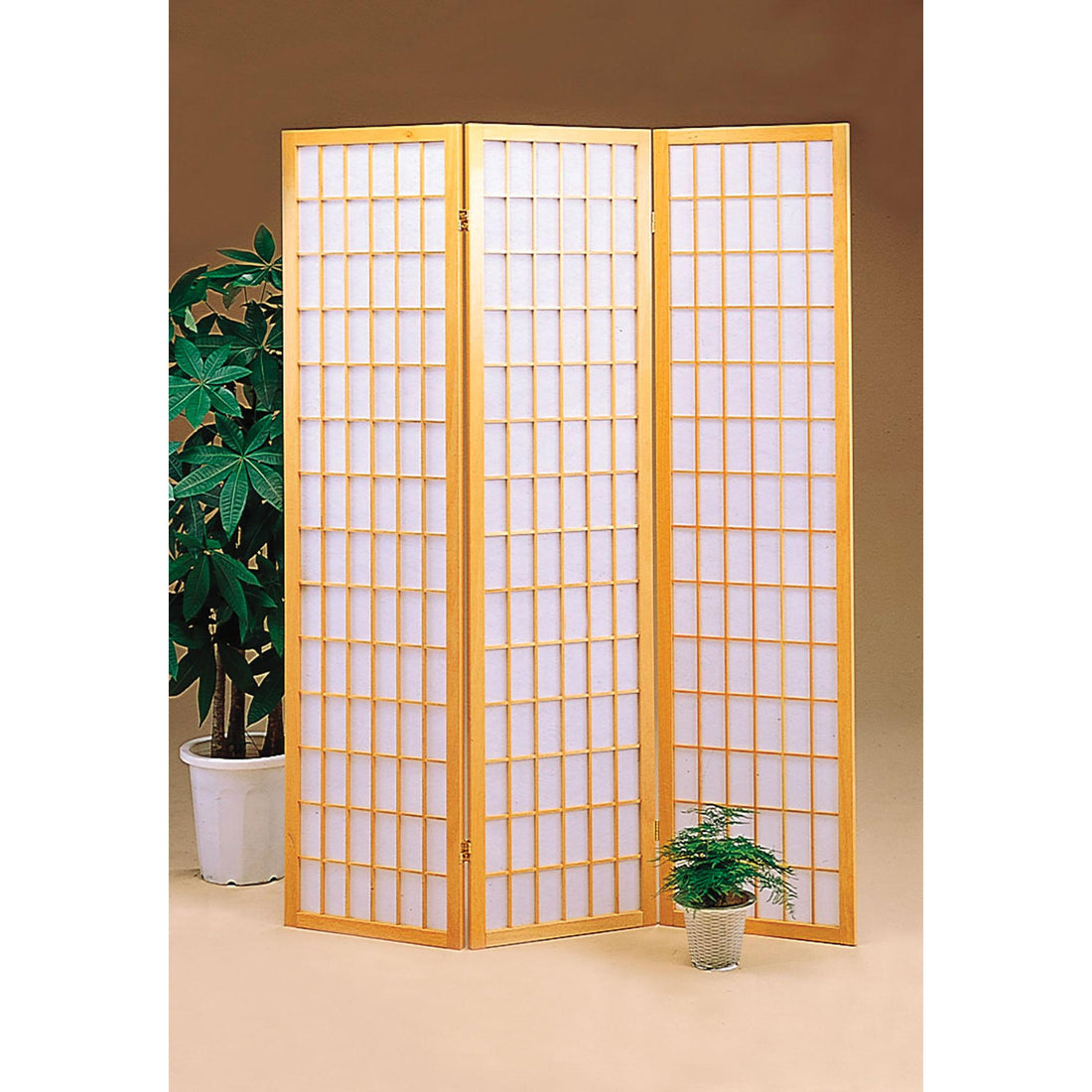  Coaster Furniture Carrie 4621 3-Panel Room Divider Folding Shoji Screen - Natural IMAGE 1