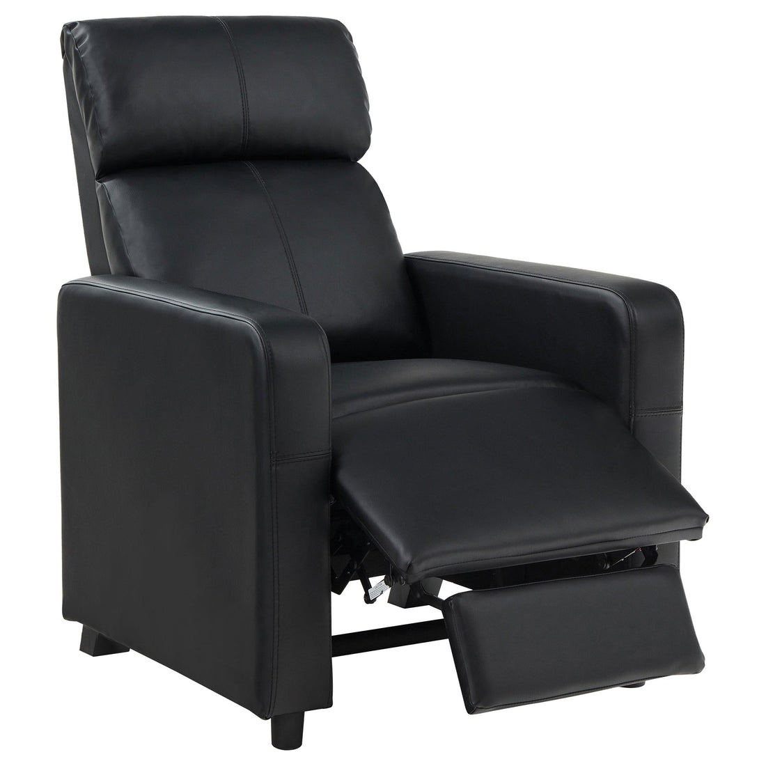  Coaster Furniture Toohey 600181 Upholstered Home Theater Push Back Recliner - Black IMAGE 1