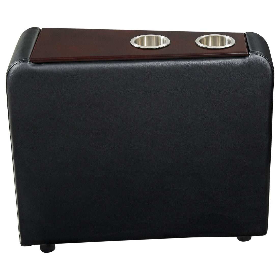  Coaster Furniture Toohey 600182 Upholstered Home Theater Storage Wedge Console - Black IMAGE 1